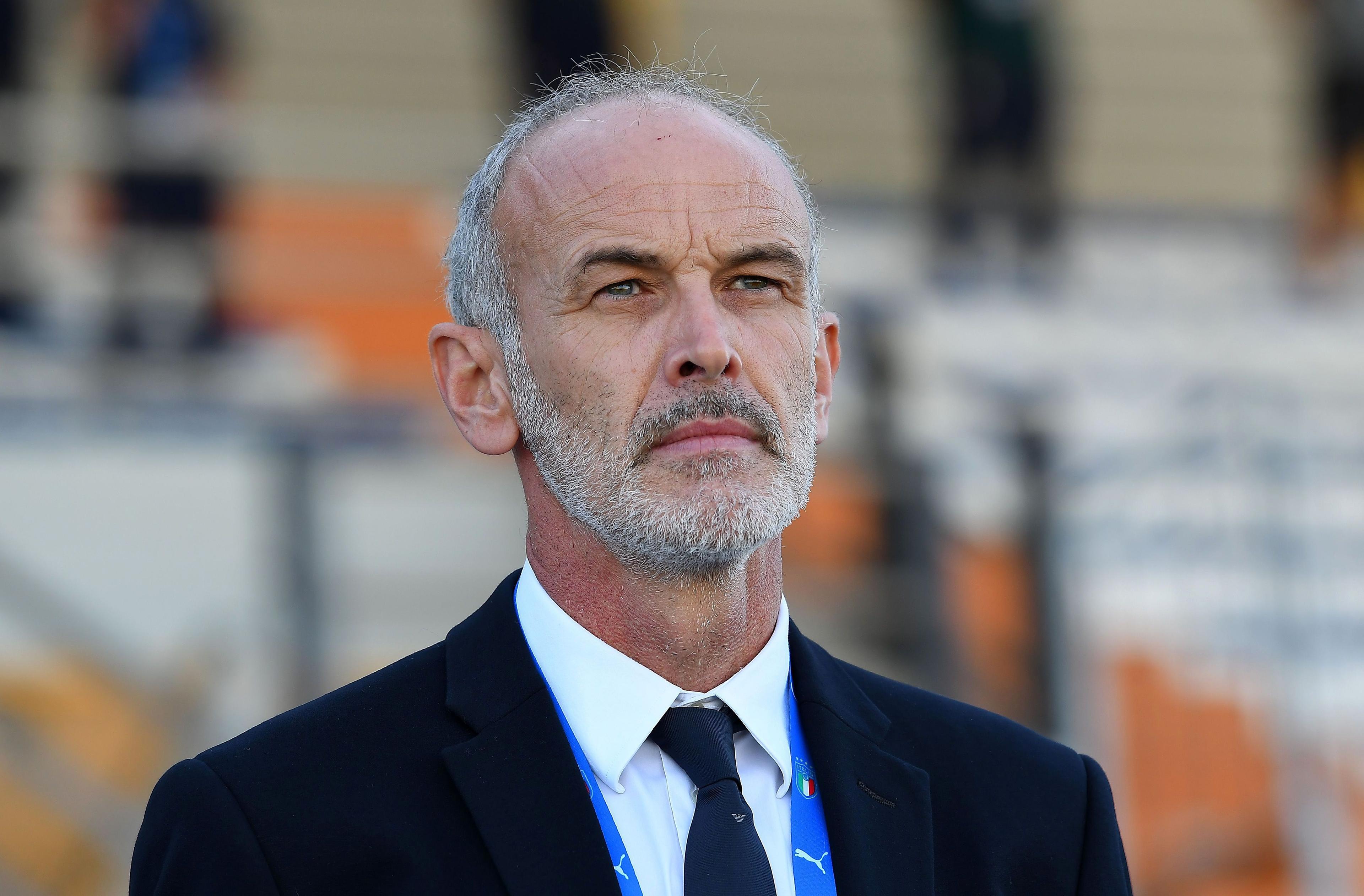 LIGNANO SABBIADORO, ITALY - SEPTEMBER 03: Paolo Nicolato head coach of Italy U21 looks on during the International Friendly match between Italy U21 and Slovenia U21 at Stadio Guido Teghil on September 03, 2020 in Lignano Sabbiadoro, Italy. (Photo by Alessandro Sabattini/Getty Images)