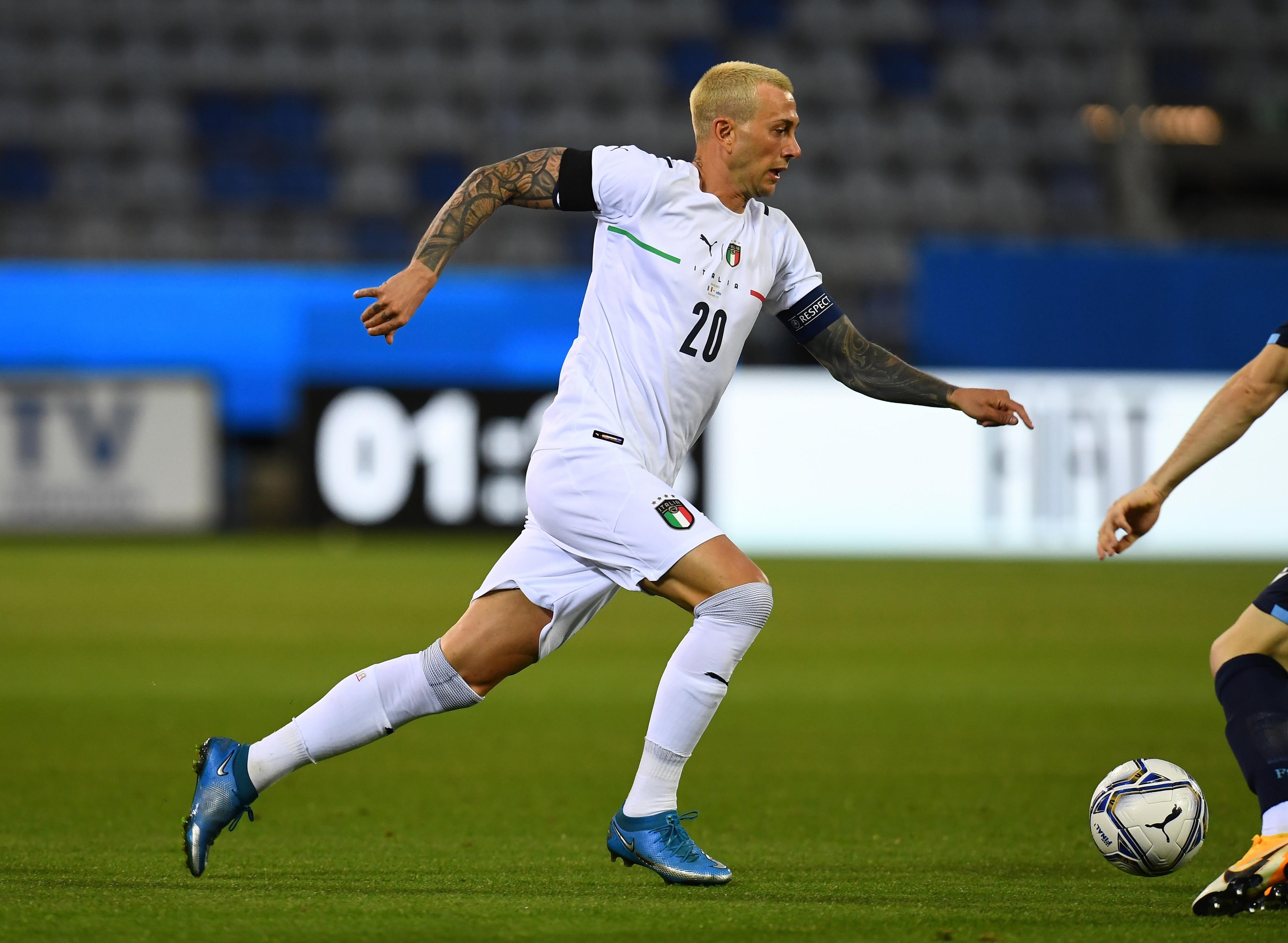CAGLIARI, ITALY - MAY 28: Federico Bernardeschi of Italy in action during the international friendly match between Italy and San Marino at on May 28, 2021 in Cagliari, Italy. (Photo by Claudio Villa/Getty Images)