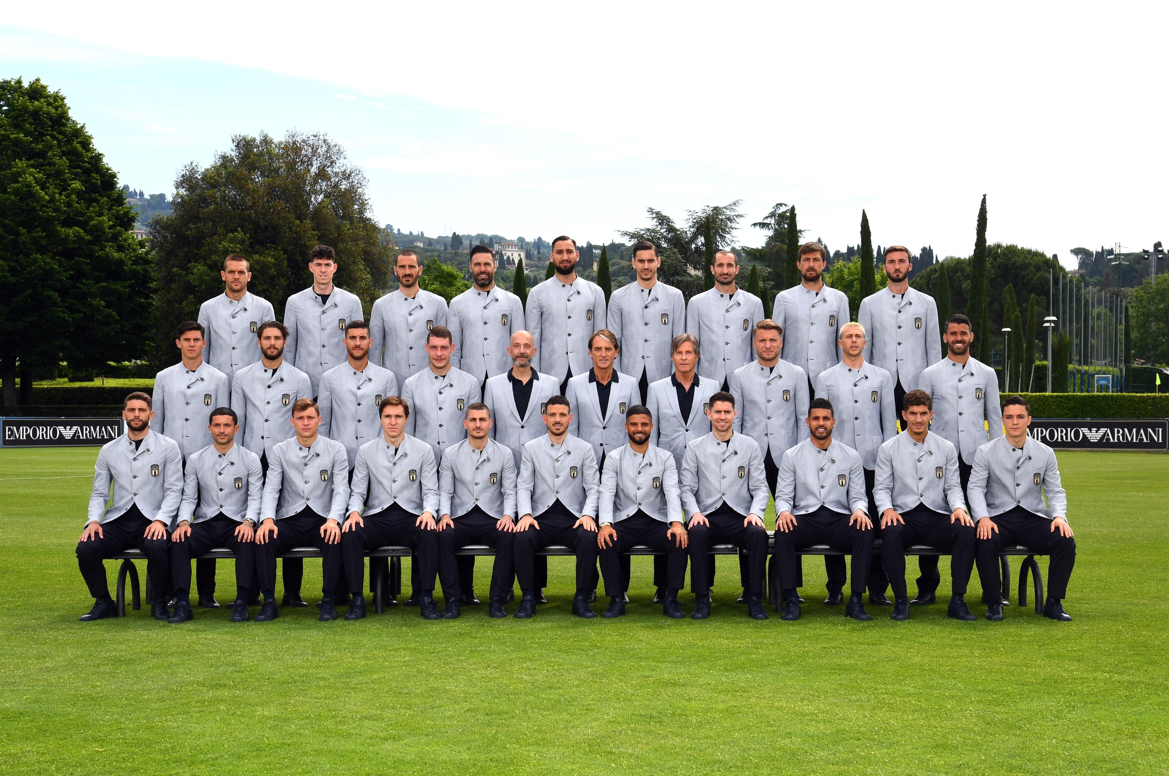 FLORENCE, ITALY - JUNE 02: Italy Official Team Photo at Coverciano on June 02, 2021 in Florence, Italy. (Photo by Claudio Villa/Getty Images)