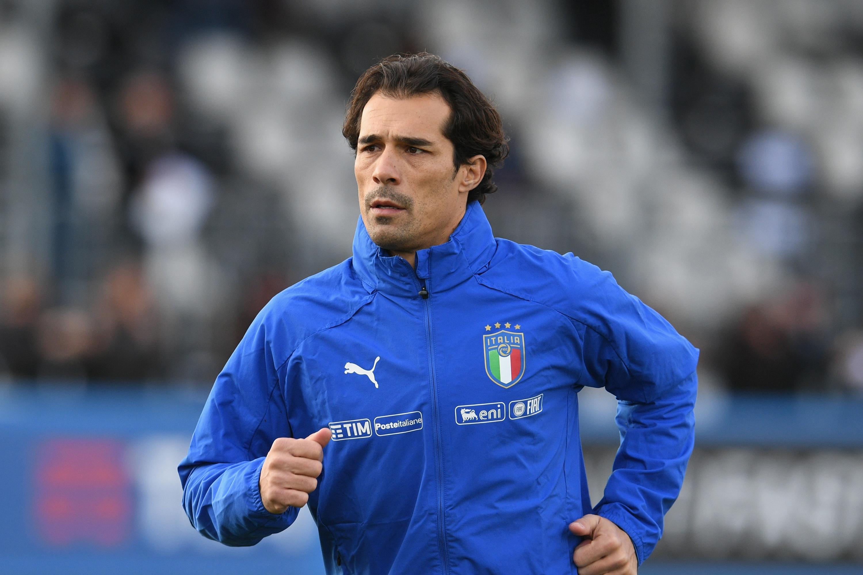 VINOVO, ITALY - JANUARY 17:  Assistant coach Italy Bernardo Corradi looks on prior to the U17 International Friendly match between Italy and Spain at Juventus Center Vinovo on January 17, 2018 in Vinovo, Italy.  (Photo by Claudio Villa/Getty Images)