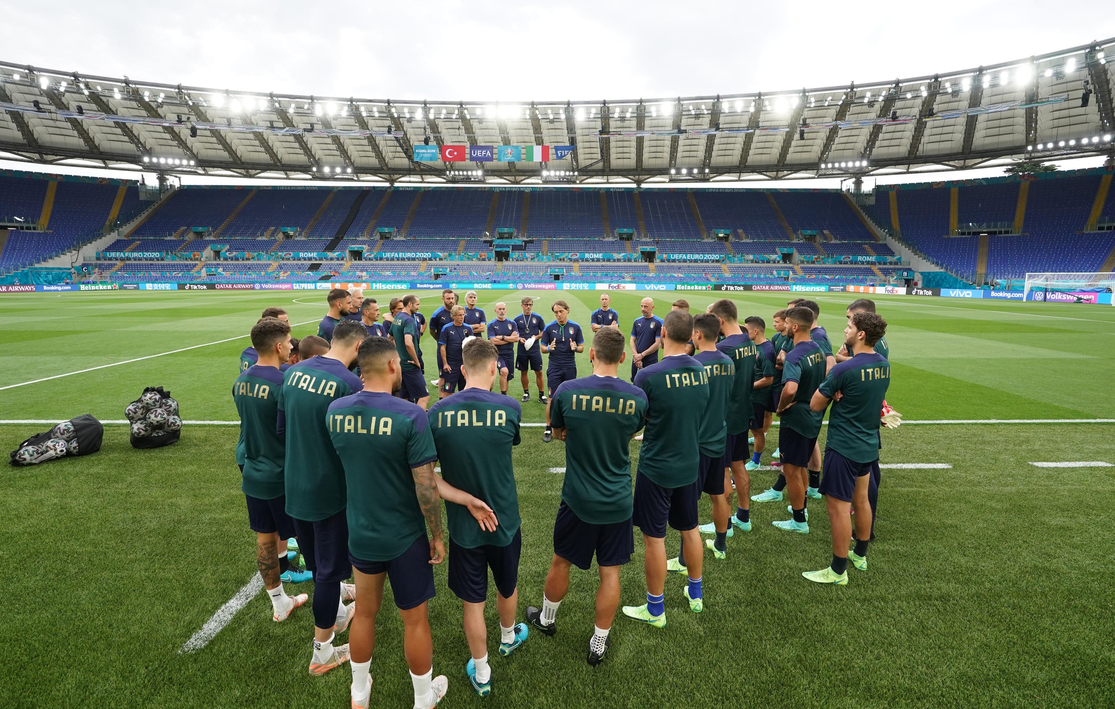 ROME, ITALY - JUNE 10: A general view during a Italy training session ahead of the UEFA Euro 2020 Group A match between Italy and Turkey at Olimpico Stadium on June 10, 2021 in Rome, Italy. (Photo by Claudio Villa/Getty Images)