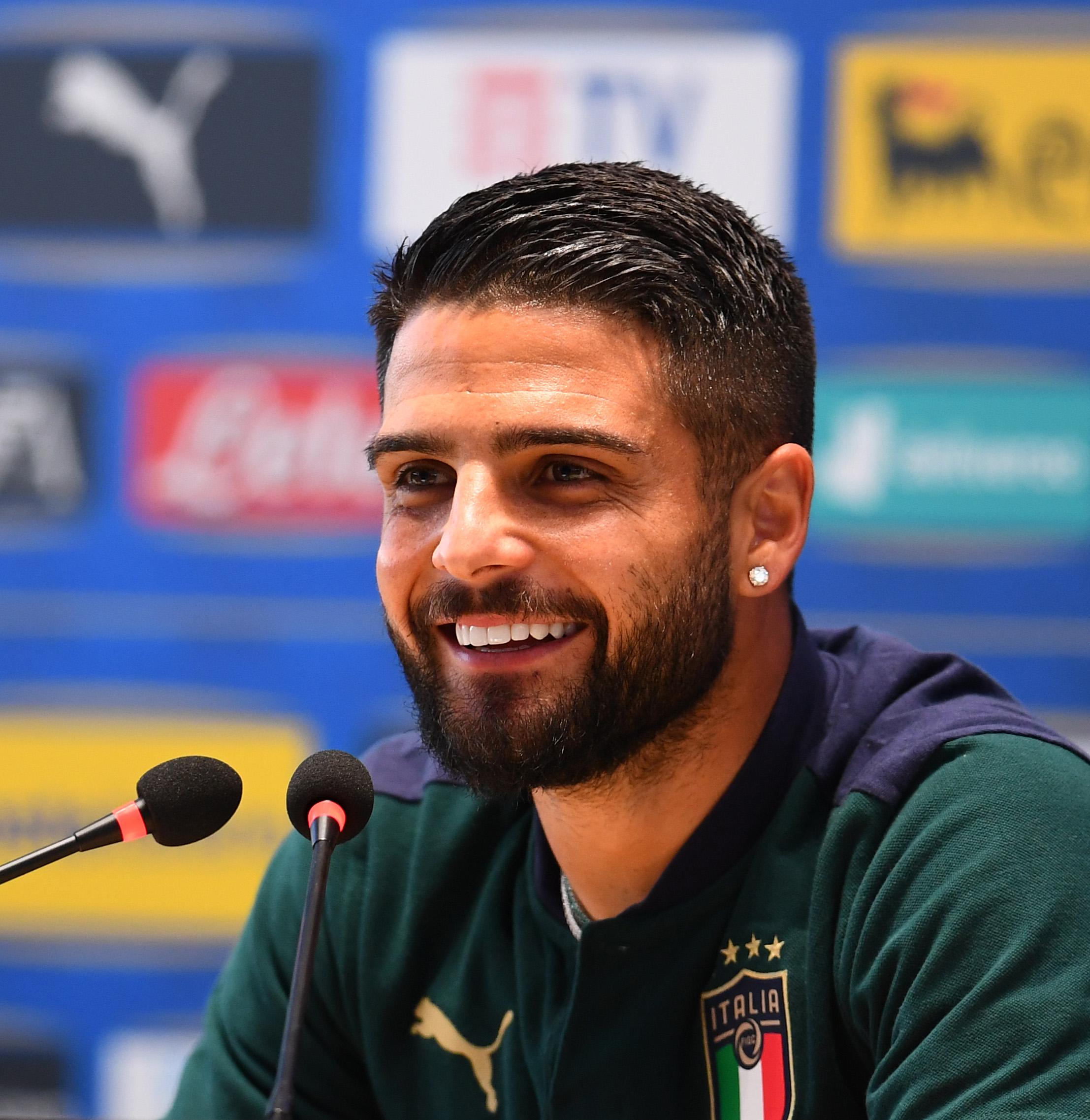 FLORENCE, ITALY - JUNE 23: Lorenzo Insigne of Italy speaks with the media during press conference at Centro Tecnico Federale di Coverciano on June 23, 2021 in Florence, Italy. (Photo by Claudio Villa/Getty Images)