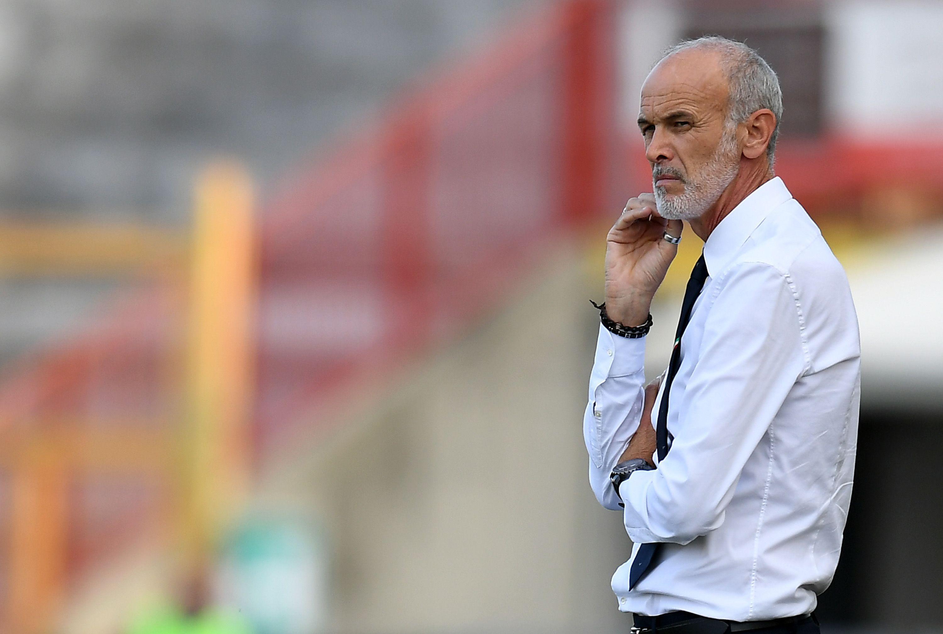 VICENZA, ITALY - SEPTEMBER 07: Paolo Nicolato head coach of Italy U21 looks on during the UEFA European Under-21 Championship Qualifier between Italy U21 and Montenegro U21 at Stadio Romeo Menti on September 07, 2021 in Vicenza, Italy. (Photo by Alessandro Sabattini/Getty Images)
