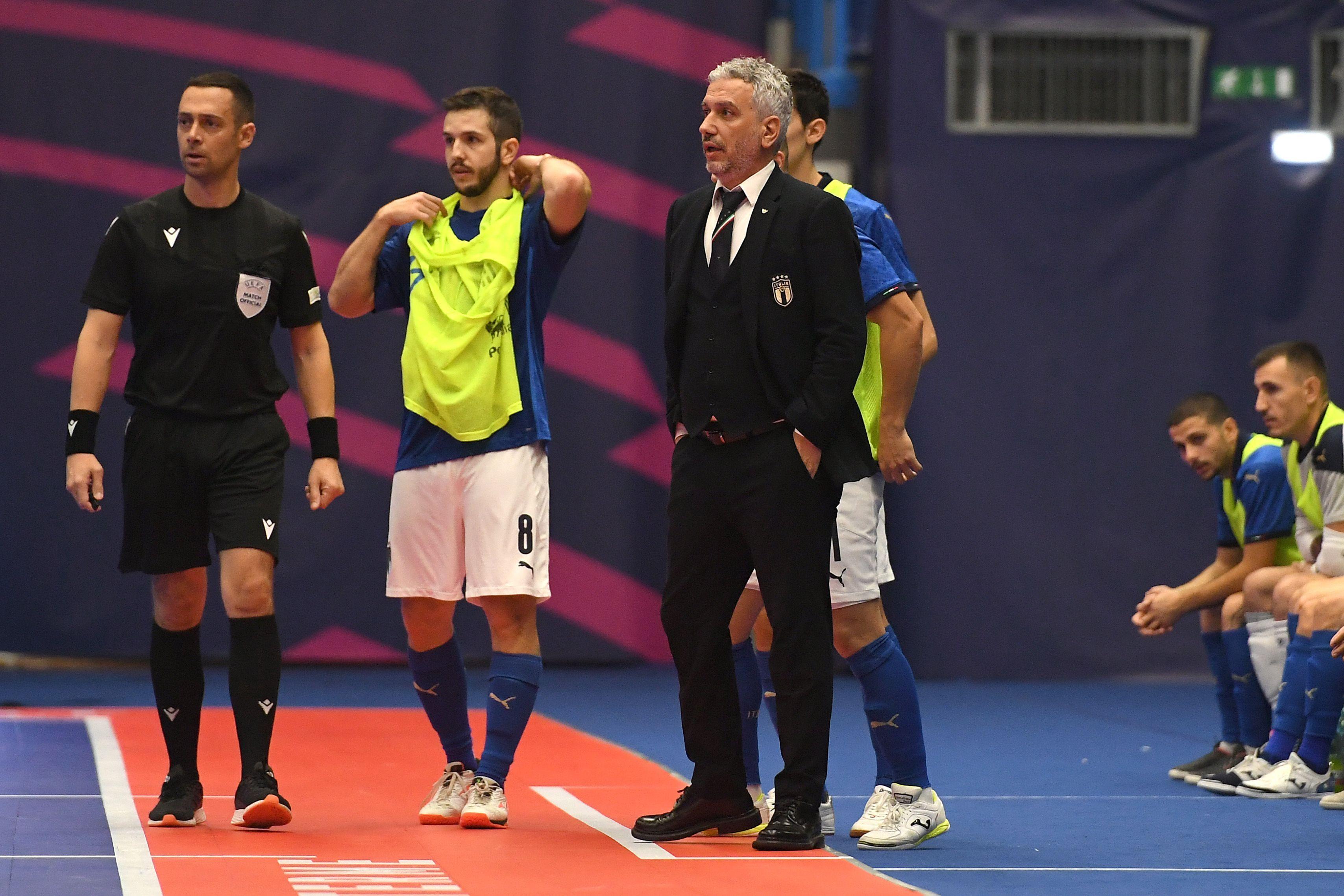 UNSPECIFIED, ITALY - NOVEMBER 16: during the Futsal friendly match between Italy snd France on November 16, 2021 in Salsomaggiore, Italy. (Photo by Alessandro Sabattini/Getty Images)