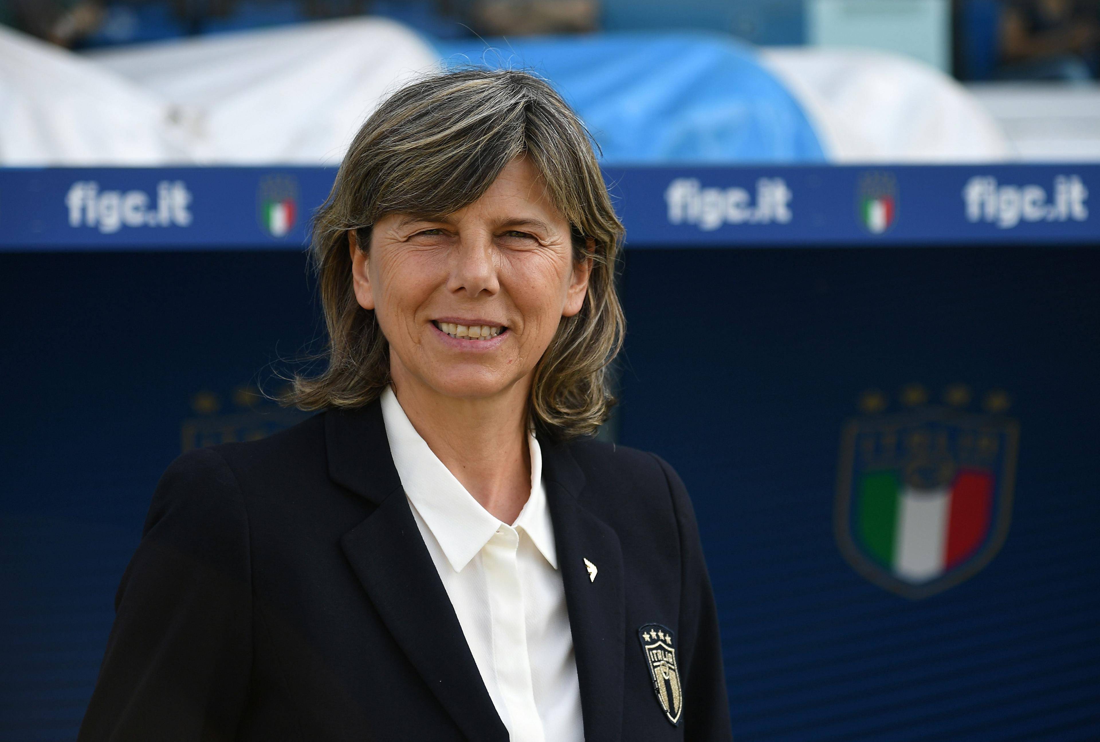 FERRARA, ITALY - JUNE 10:Milena Bertolini head coach of Italy looks on during the women international friendly match between Italy and Netherlands at Stadio Paolo Mazza on June 10, 2021 in Ferrara, Italy. (Photo by Alessandro Sabattini/Getty Images)