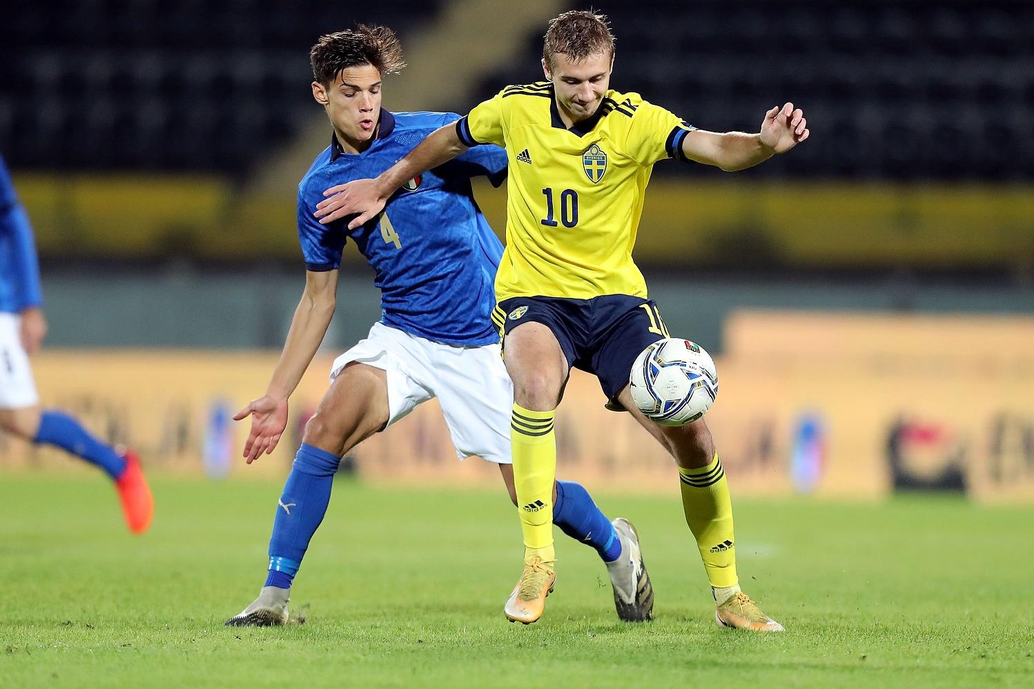 during the UEFA Euro Under 21 Qualifier match between Italy U21 and Sweden U21 at Arena Garibaldi on November 18, 2020 in Pisa, Italy.