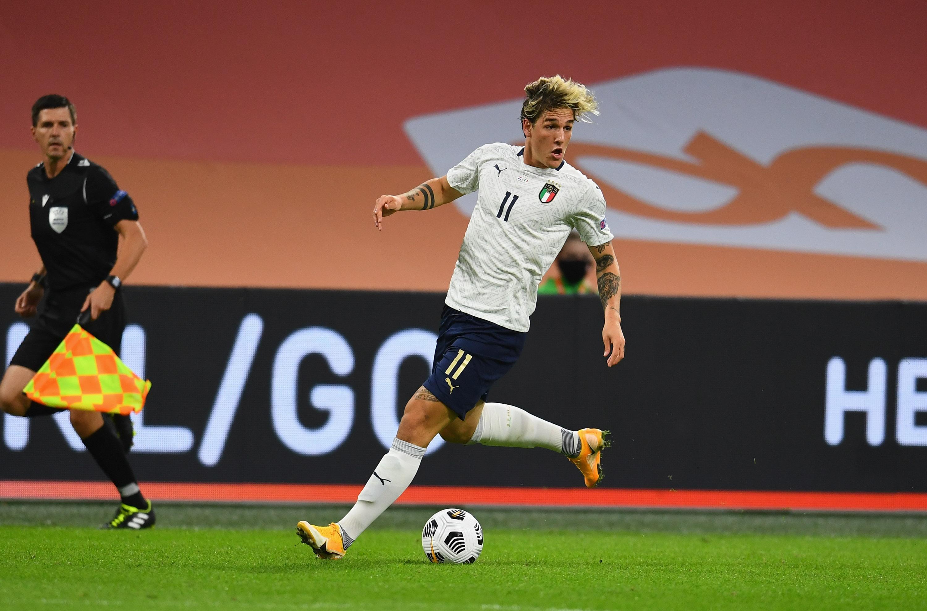 AMSTERDAM, NETHERLANDS - SEPTEMBER 07: Nicolo Zaniolo of Italy in action during the UEFA Nations League group stage match between Netherlands and Italy at Johan Cruijff Arena on September 7, 2020 in Amsterdam, Netherlands. (Photo by Claudio Villa/Getty Images) *** Local Caption *** Nicolo Zaniolo
