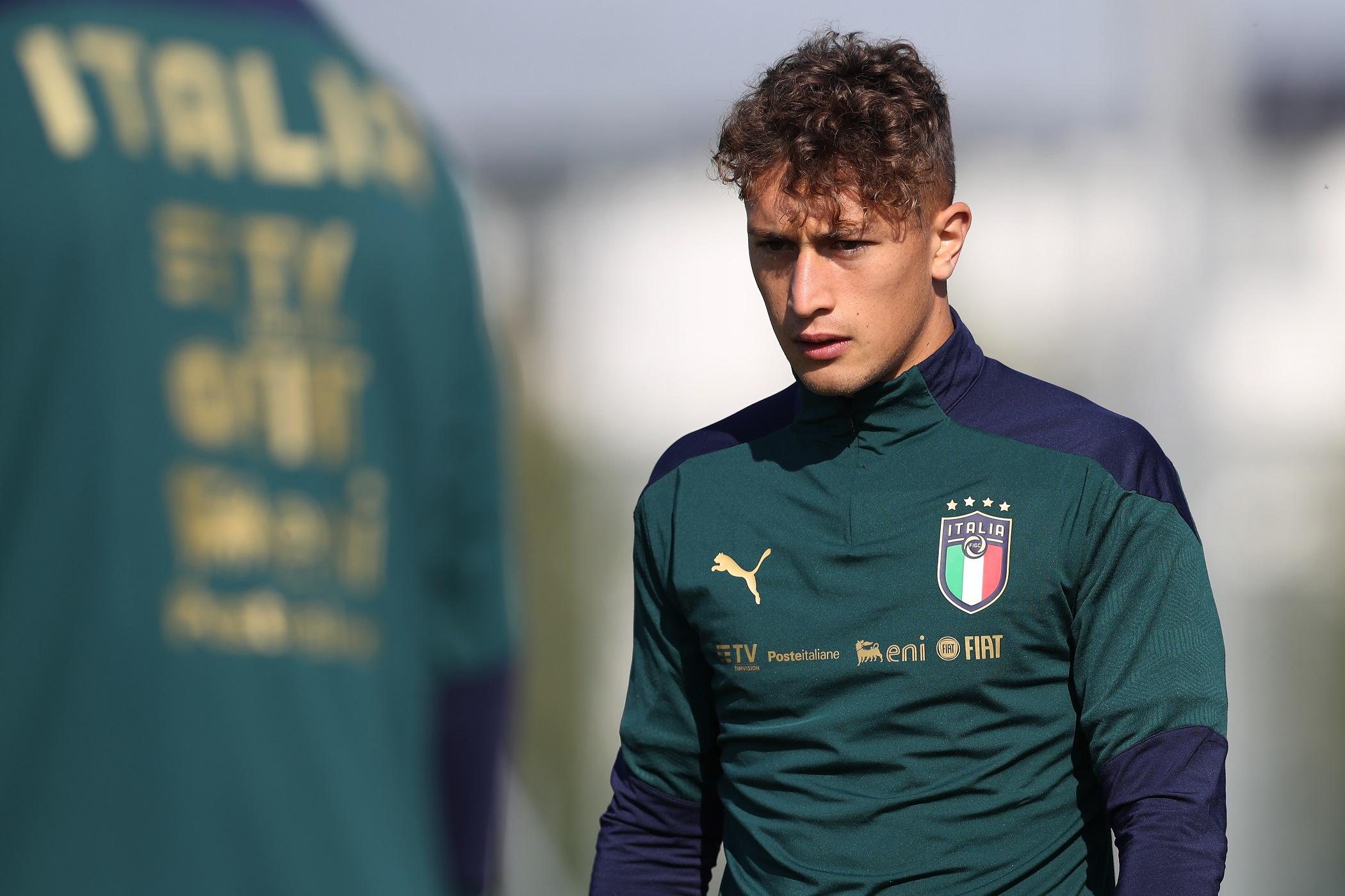 NOVARA, ITALY - OCTOBER 11: Salvatore Esposito during the training session at Novarello Training Center on October 11, 2021 in Novara, Italy. (Photo by Jonathan Moscrop/Getty Images)