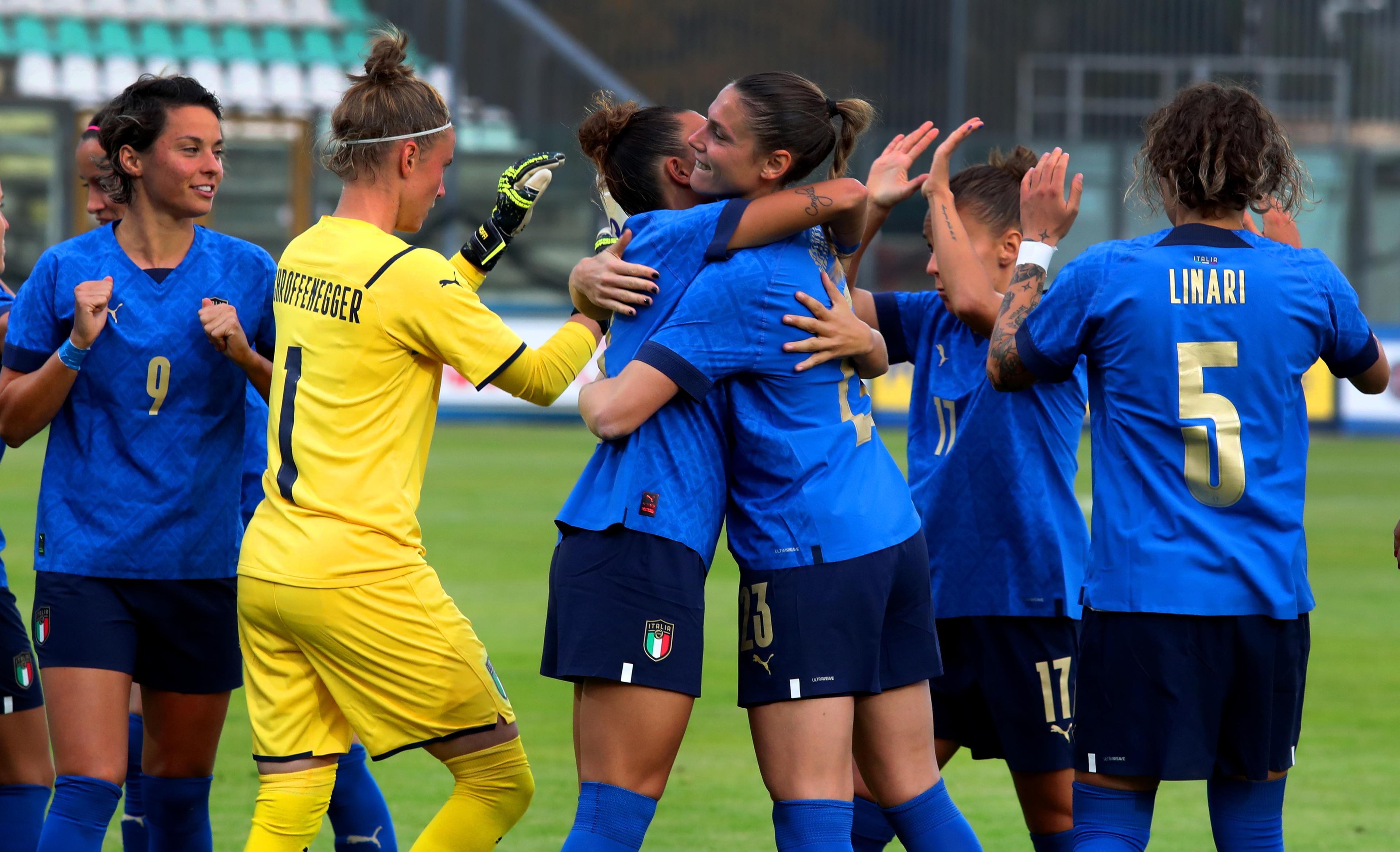 during the FIFA Women's World Cup Qualifier match between Italy and Croatia on October 22, 2021 in Castel di Sangro, Italy.