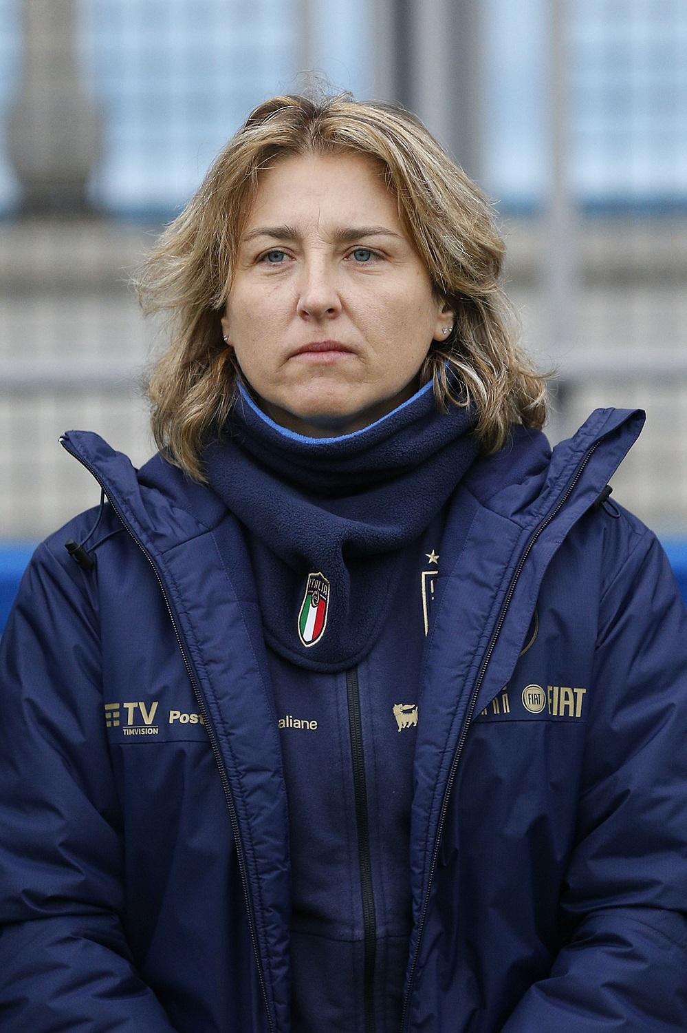 FLORENCE, ITALY - NOVEMBER 25: Selena Mazzantini manager of Italy Women U23 looks on during the friendly match between Italy U23 Women and Sweden U23 Women at Centro Tecnico Federale di Coverciano on November 25, 2021 in Florence, Italy. (Photo by Gabriele Maltinti/Getty Images) *** Local Caption *** Selena Mazzantini
