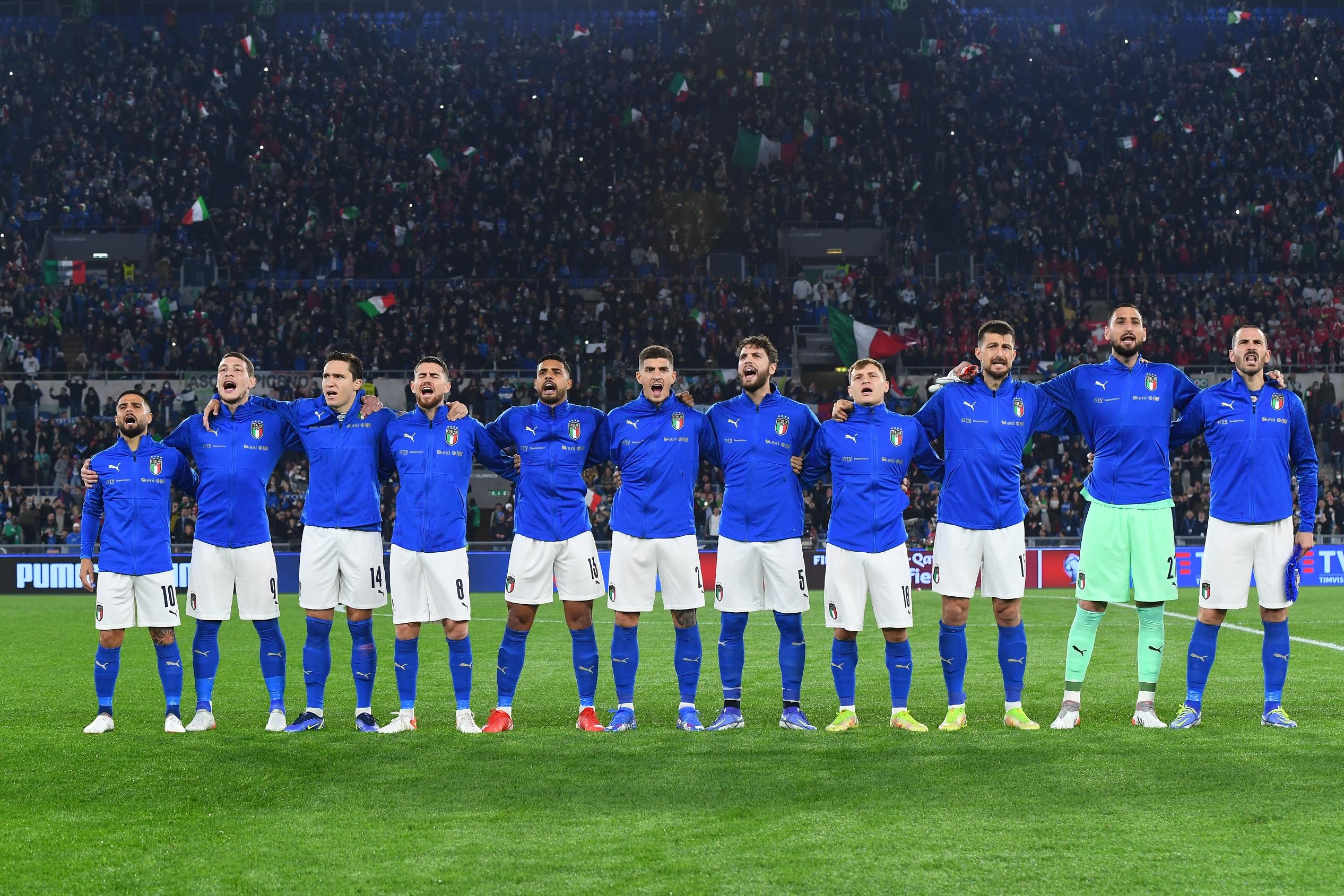 ROME, ITALY - NOVEMBER 12: during the 2022 FIFA World Cup Qualifier match between Italy and Switzerland at Stadio Olimpico on November 12, 2021 in Rome, . (Photo by Claudio Villa/Getty Images)