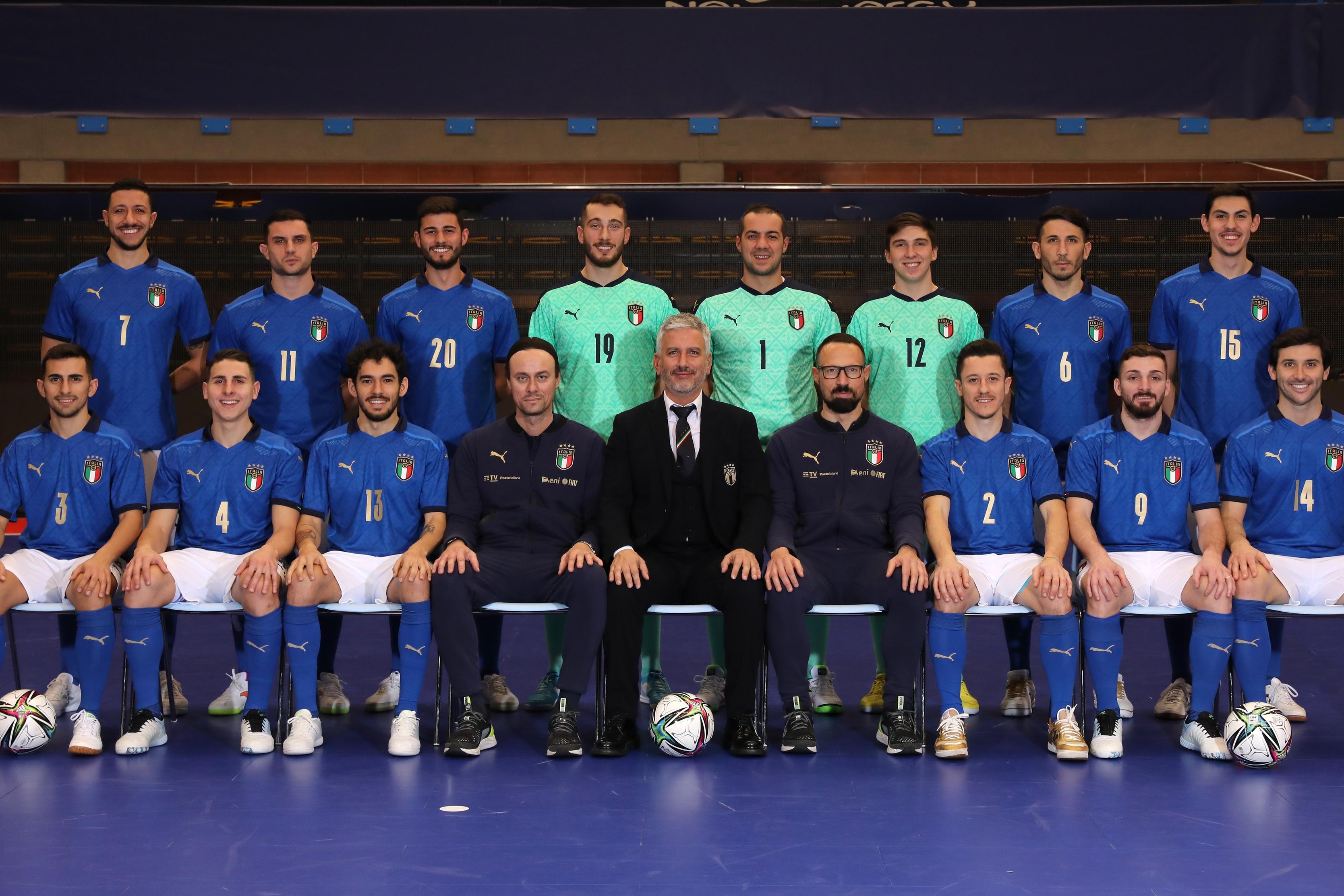 SALSOMAGGIORE TERME, ITALY - JANUARY 16: of Italy Futsal poses for a portrait on January 16, 2022 in Salsomaggiore Terme, Italy. (Photo by Vincenzo Lombardo/Getty Images)