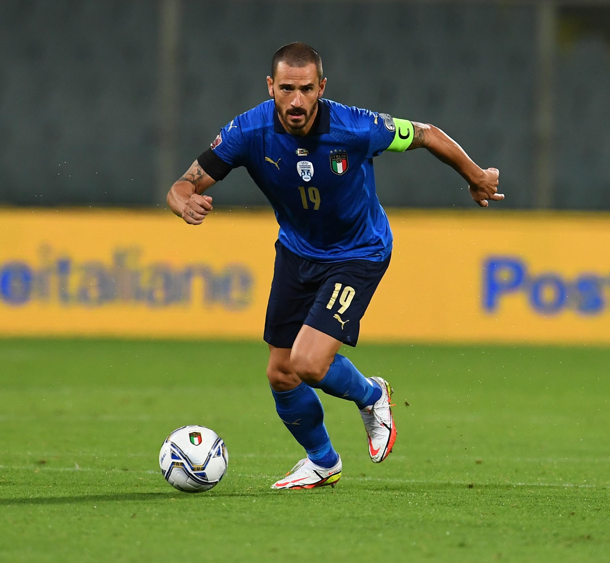 FLORENCE, ITALY - SEPTEMBER 02: Leonardo Bonucci of Italy in action during the 2022 FIFA World Cup Qualifier match between Italy and Bulgaria at Artemio Franchi on September 02, 2021 in Florence, . (Photo by Claudio Villa/Getty Images)