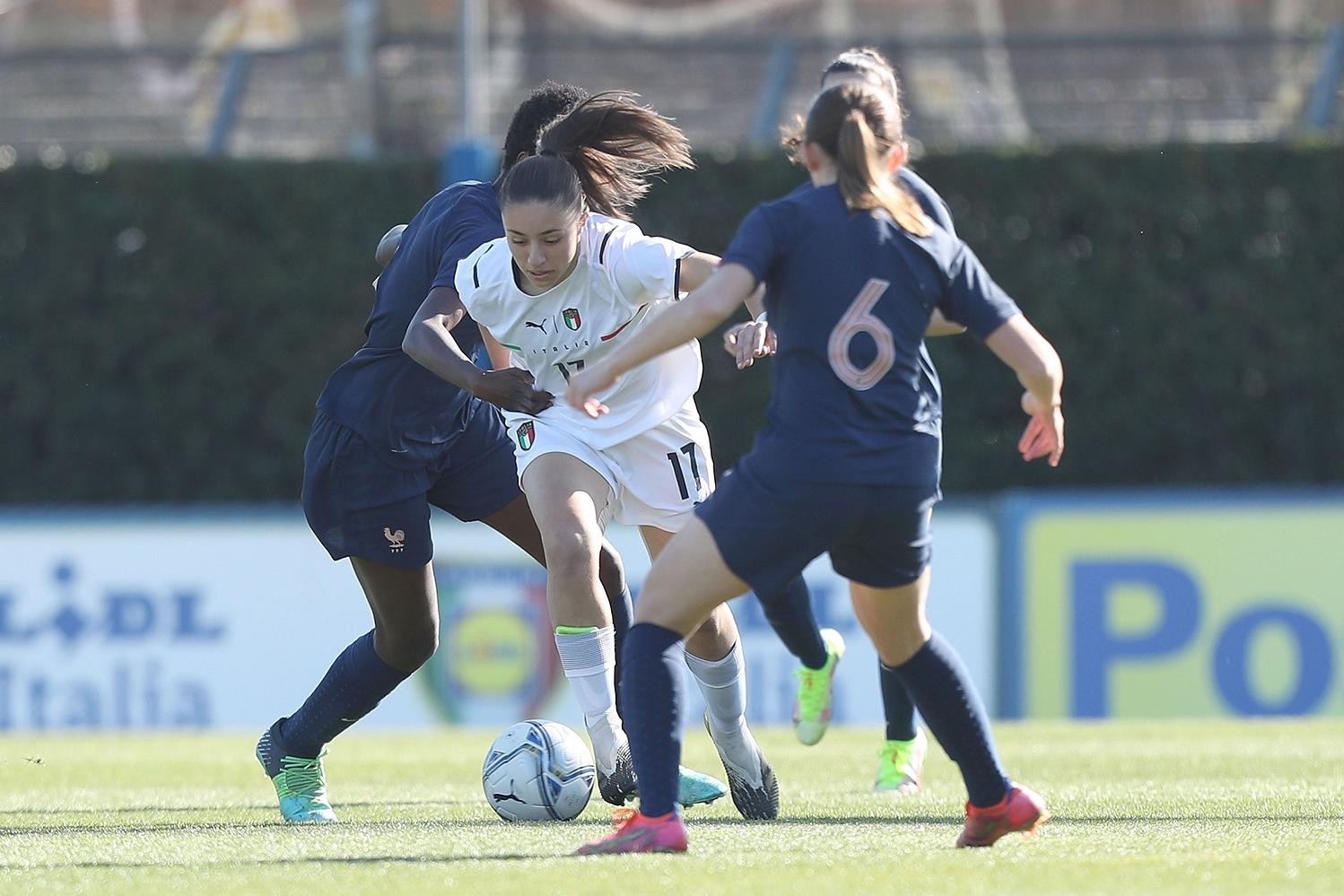 during the international friendly match between Italy U16 and France U16 at Centro Tecnico Federale di Coverciano on March 9, 2022 in Florence, Italy.