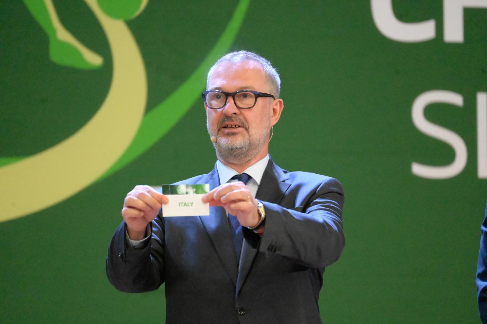 Lance Kelly during the UEFA European Under-19 Championship 2021/22 Final Tournament Draw at X-Bionic Sphere on April 6, 2022, in Šamorín-?ilistov, Slovakia.