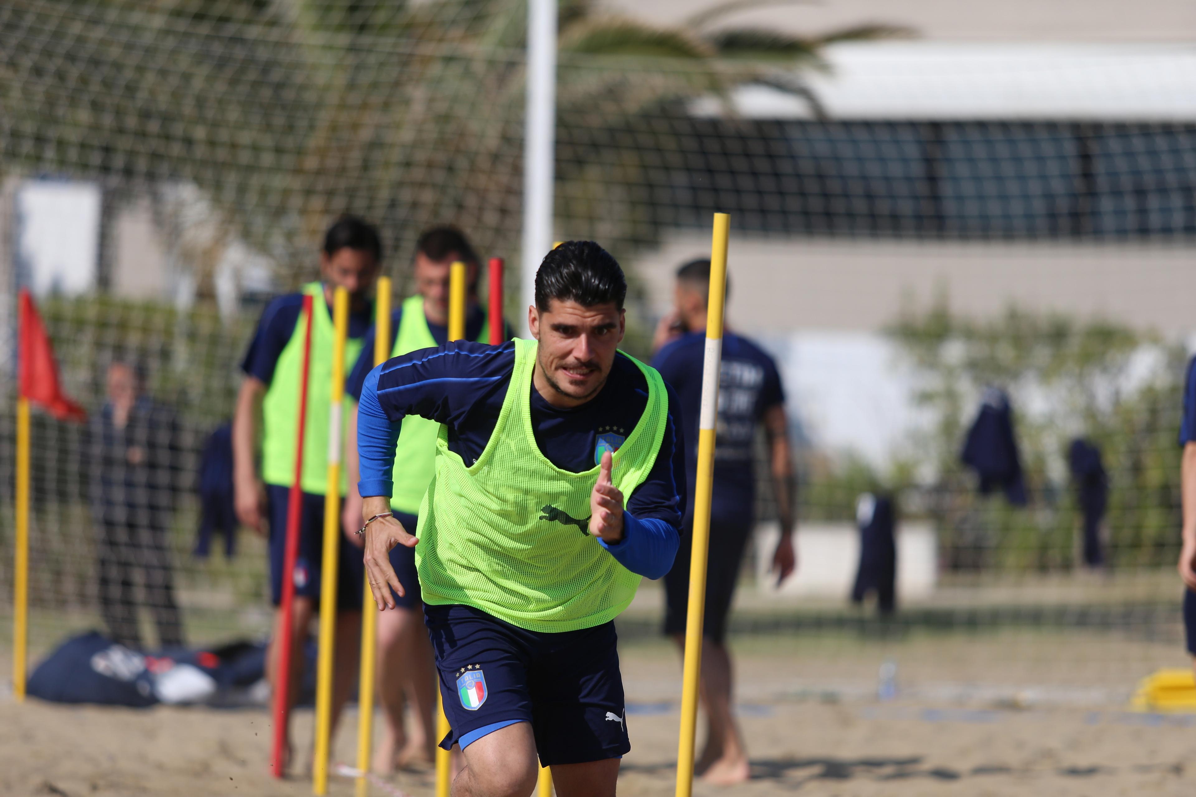 TERRACINA, ITALY - MAY 02:  Italy Beach Soccer training session on May 2, 2019 in Terracina, Italy.  (Photo by Paolo Bruno/Getty Images)