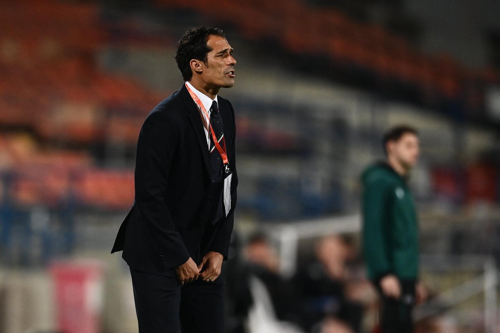 RAMAT GAN, ISRAEL - May 22: Italy head coach Bernardo Corradi during the UEFA European Under-17 Championship Finals Group A match between Luxembourg and Italy at the Ramat Gan Municipal Stadium on May 22, 2022 in Ramat Gan, Israel. (Photo by David Fitzgerald - UEFA/UEFA via Sportsfile)