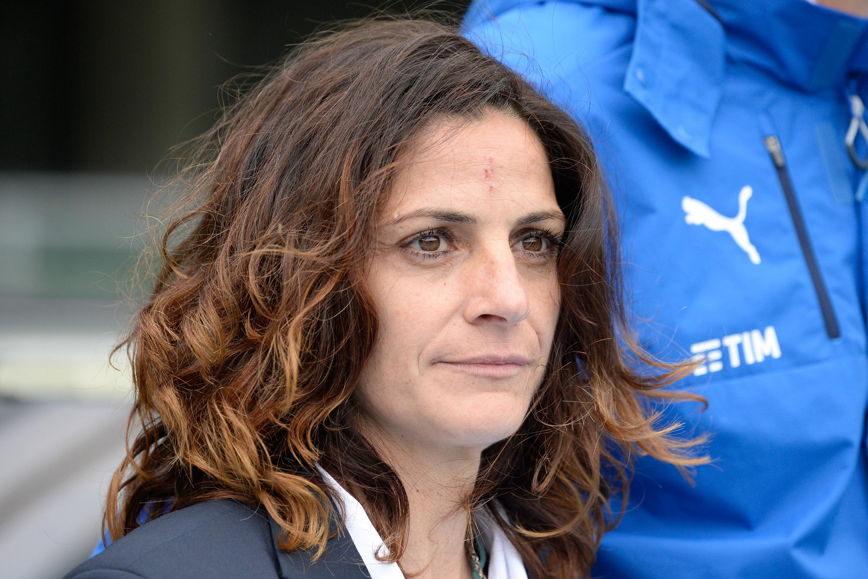 VERONA, ITALY - MARCH 22:  Head coach of Italy U16 Patrizia Panico  looks on during the U16 international friendly match between Italy U16 and Germany U16 at Stadio Marc\\'Antonio Bentegodi on March 22, 2017 in Verona, Italy.  (Photo by Dino Panato/Bongarts/Getty Images)