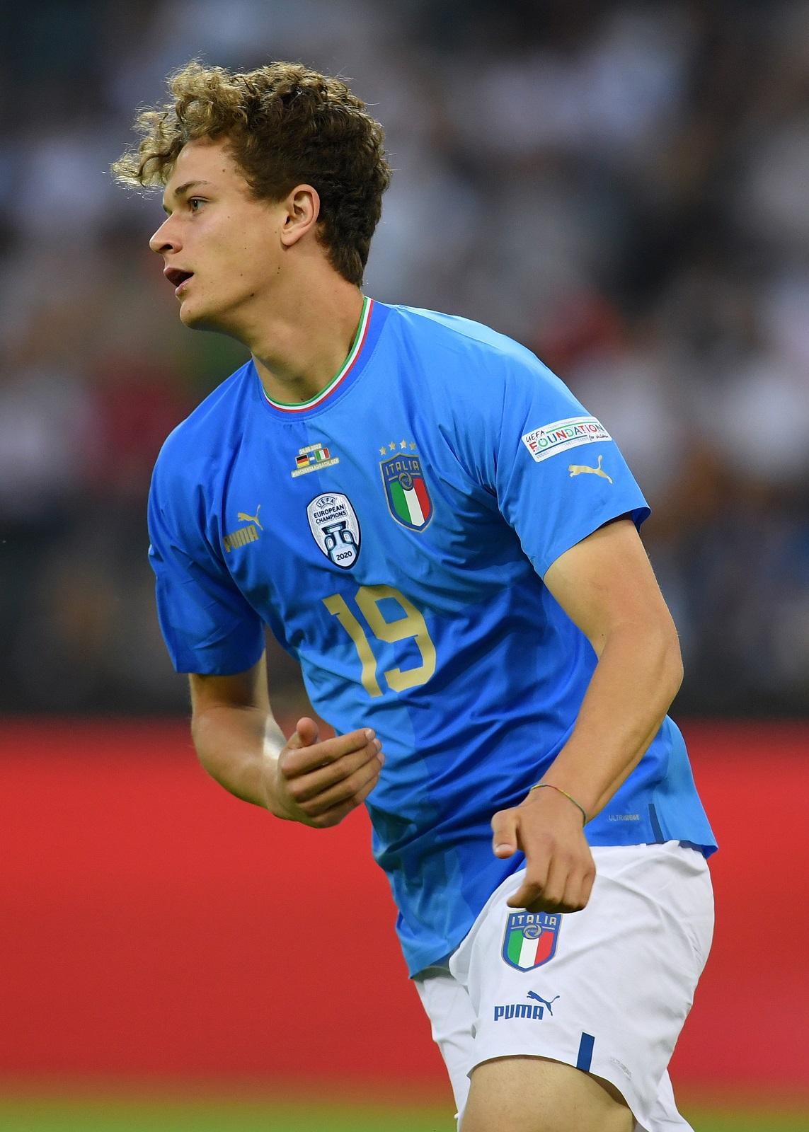 MOENCHENGLADBACH, GERMANY - JUNE 14: Giorgio Scalvini of Italy looks on during the UEFA Nations League - League A Group 3 match between Germany and Italy at Borussia Park Stadium on June 14, 2022 in Moenchengladbach, Germany. (Photo by Claudio Villa/Getty Images)