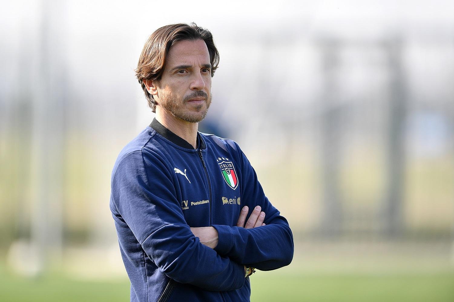NOVARA, ITALY - MARCH 28: during the international friendly match between Italy U18 and Switzerland U18 at Novarello Training Center on March 28, 2022 in Novara, Italy. (Photo by Valerio Pennicino/Getty Images)