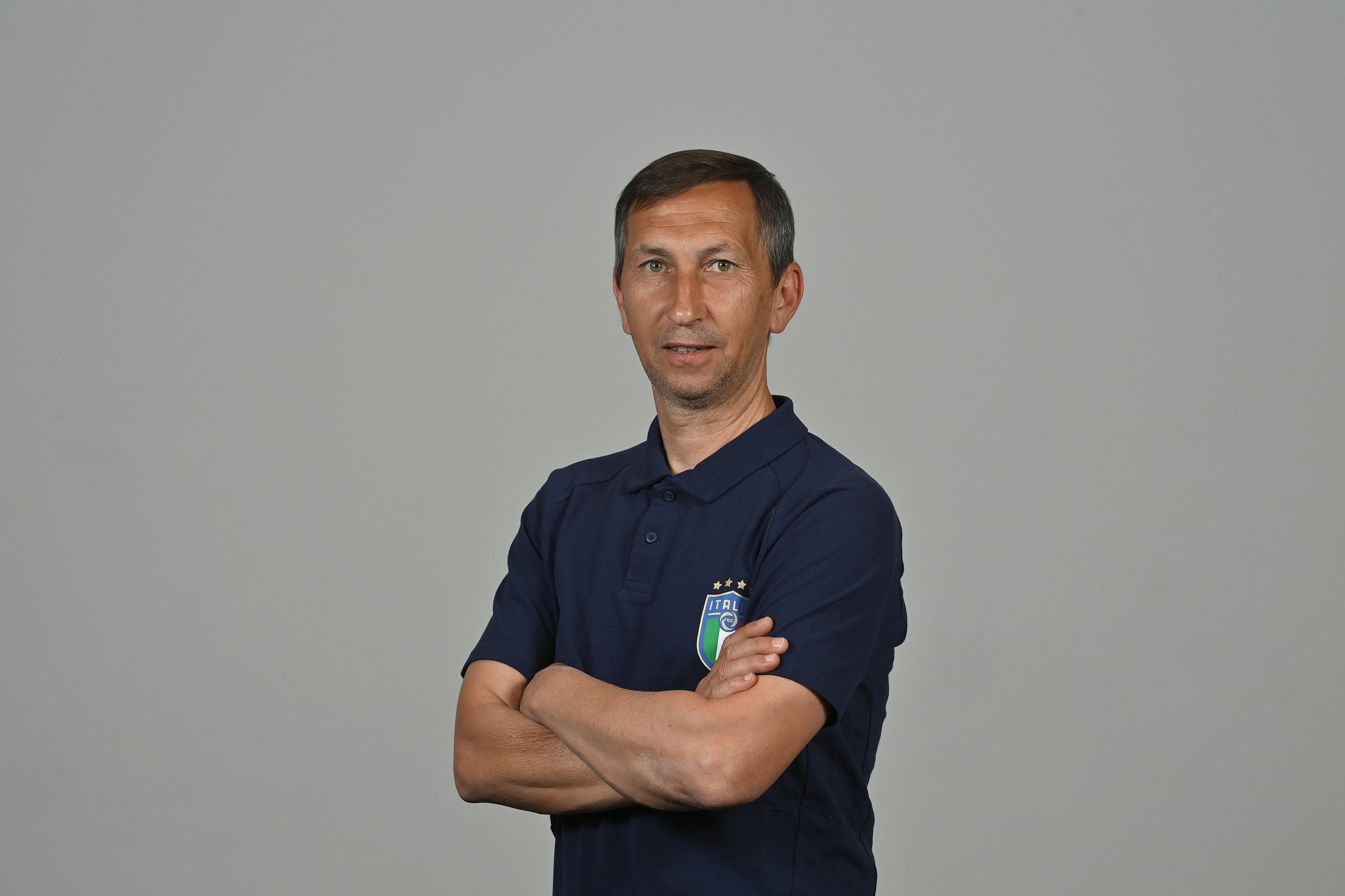 ŠAMORÍN-ČILISTOV, SLOVAKIA - June 16: Carmine Nunziata during an Italy squad portrait session before the UEFA European Under-19 Championship Finals, on June 16, 2022 at Hotel X-Bionic Sphere, Šamorín-Čilistov, Slovakia. (Photo by Seb Daly - UEFA/UEFA via Sportsfile)