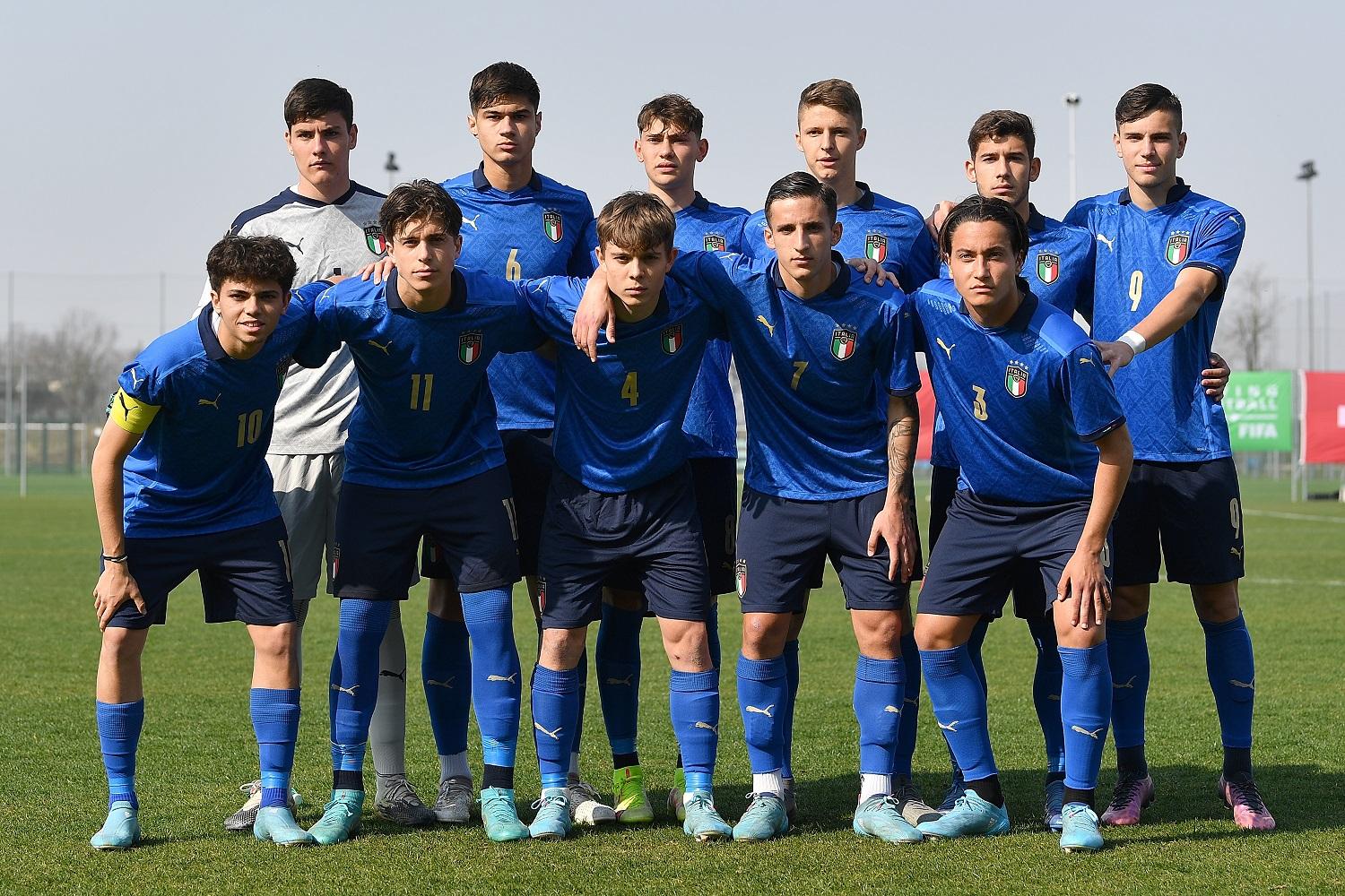 NOVARA, ITALY - MARCH 28: during the international friendly match between Italy U18 and Switzerland U18 at Novarello Training Center on March 28, 2022 in Novara, Italy. (Photo by Valerio Pennicino/Getty Images)