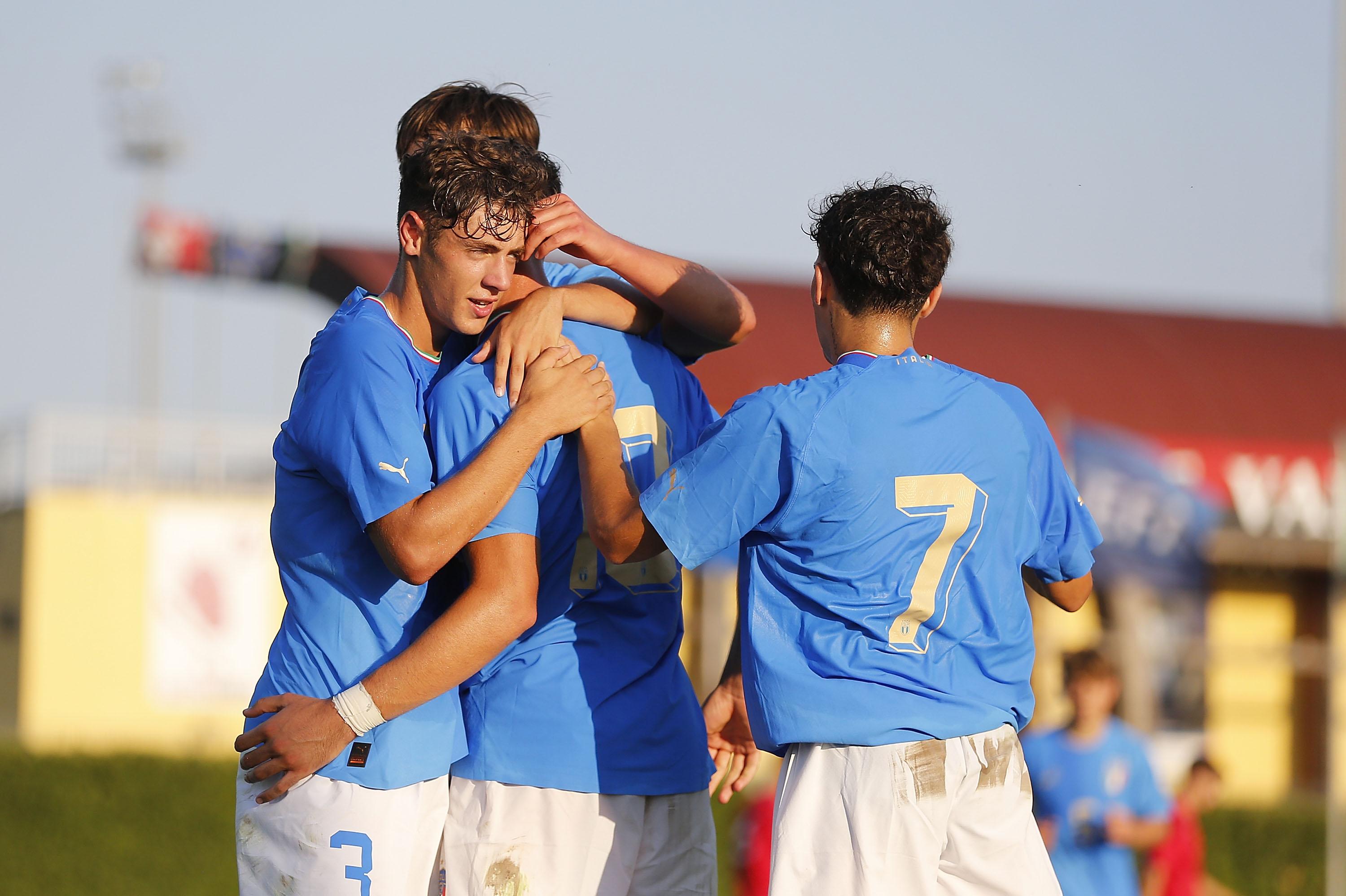 during the International Friendy match between Italy U19 and Albania U19 on August 10, 2022 in Florence, Italy.