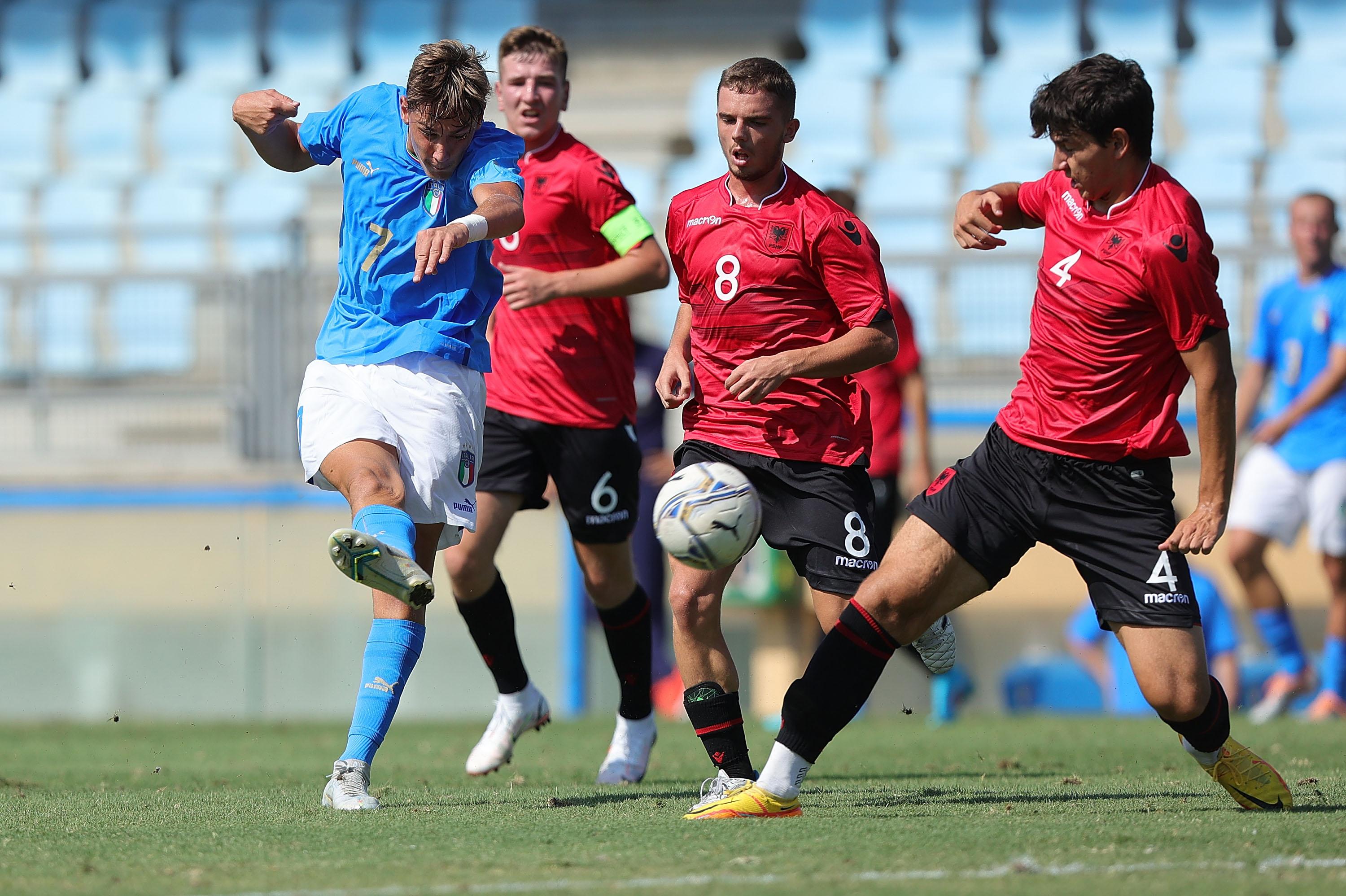 during the International Friendy match between Italy U18 and Albania U18 on August 11, 2022 in Florence, Italy.