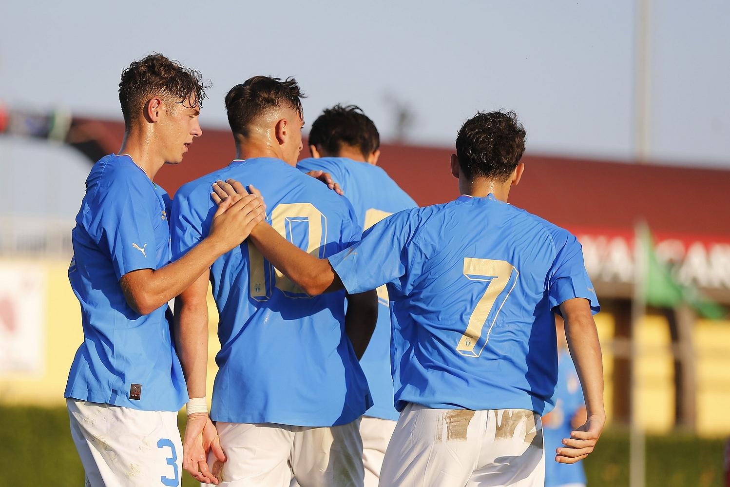 during the International Friendy match between Italy U19 and Albania U19 on August 10, 2022 in Florence, Italy.