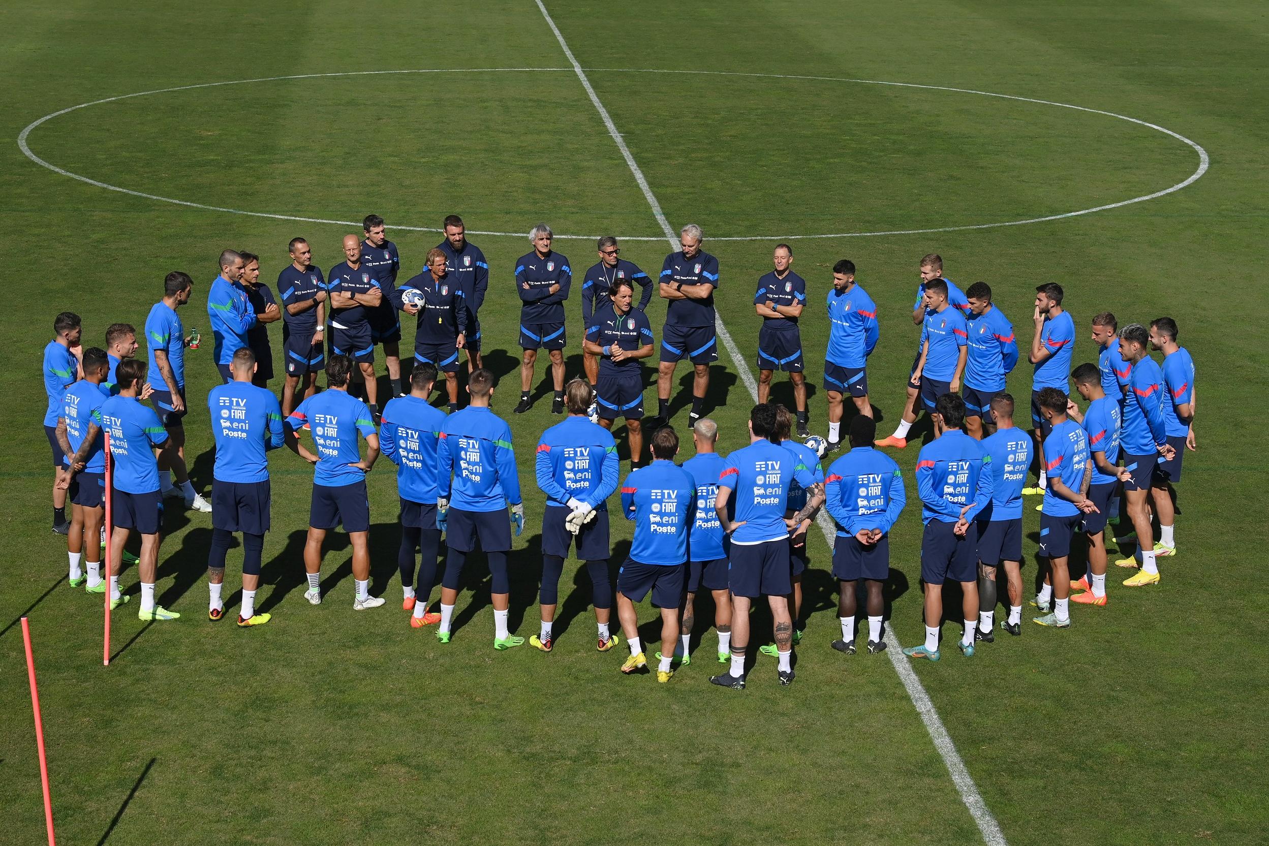 FLORENCE, ITALY - SEPTEMBER 22: A general view during a Italy training session at Centro Tecnico Federale di Coverciano on September 22, 2022 in Florence, Italy. (Photo by Claudio Villa/Getty Images)