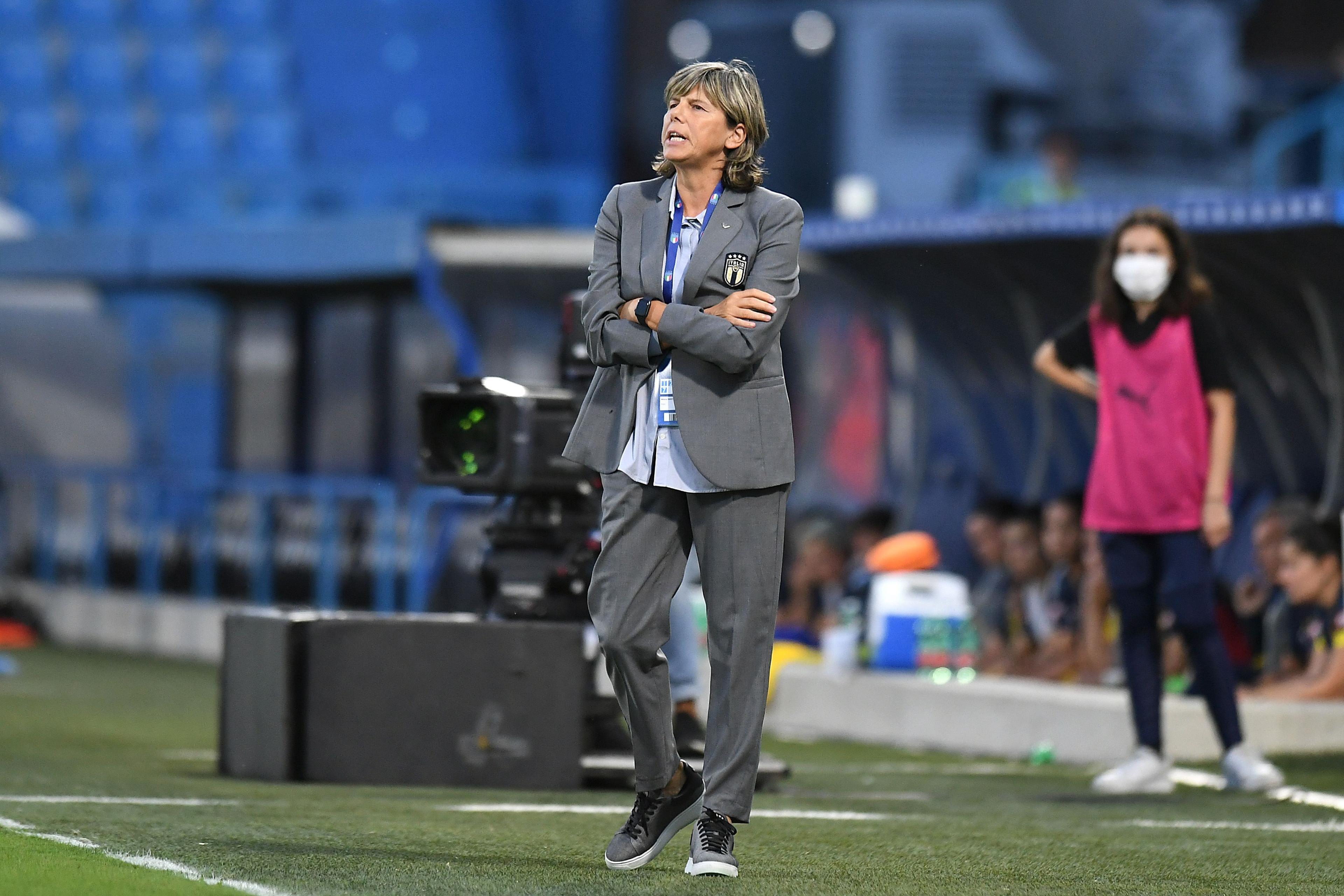 ROME, ITALY - SEPTEMBER 06: Milena Bertolini head coach of Italy Women during the FIFA Women's World Cup 2023 Qualifier group G match between Italy and Romania at on September 06, 2022 in Rome , Italy. (Photo by Alessandro Sabattini/Getty Images)