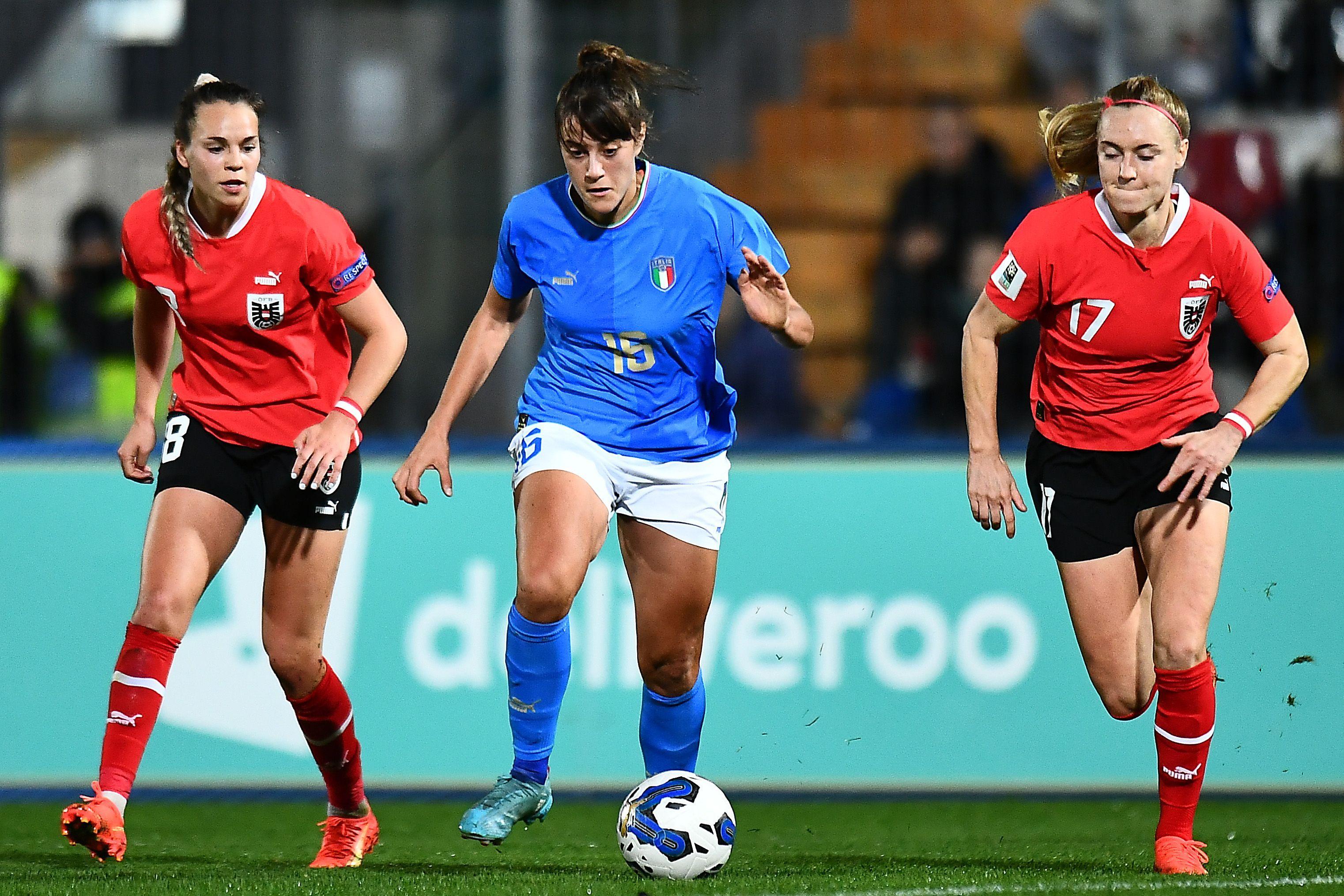 LIGNANO SABBIADORO, ITALY - NOVEMBER 11: Maria Luisa Filangeri of Italy women in action during the Women's Frienly match between Italy and Austria at Stadio Guido Teghil on November 11, 2022 in Lignano Sabbiadoro, Italy. (Photo by Alessandro Sabattini/Getty Images)