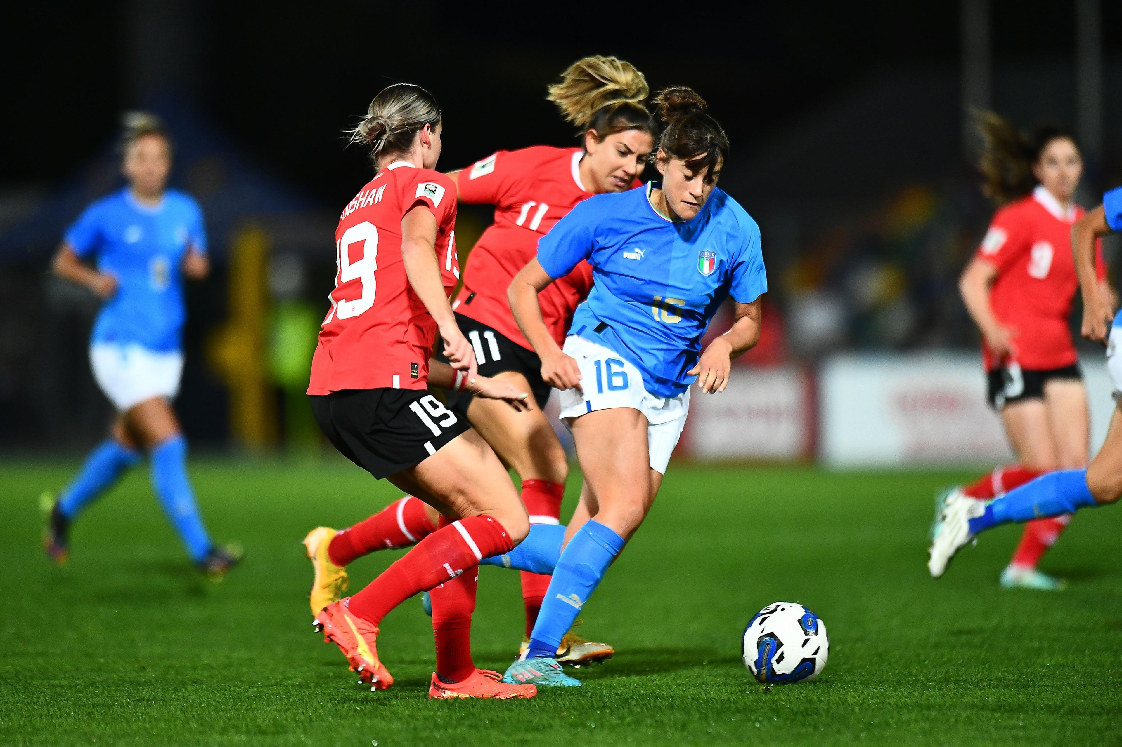 LIGNANO SABBIADORO, ITALY - NOVEMBER 11: during the Women's Frienly match between Italy and Austria at Stadio Guido Teghil on November 11, 2022 in Lignano Sabbiadoro, Italy. (Photo by Alessandro Sabattini/Getty Images)