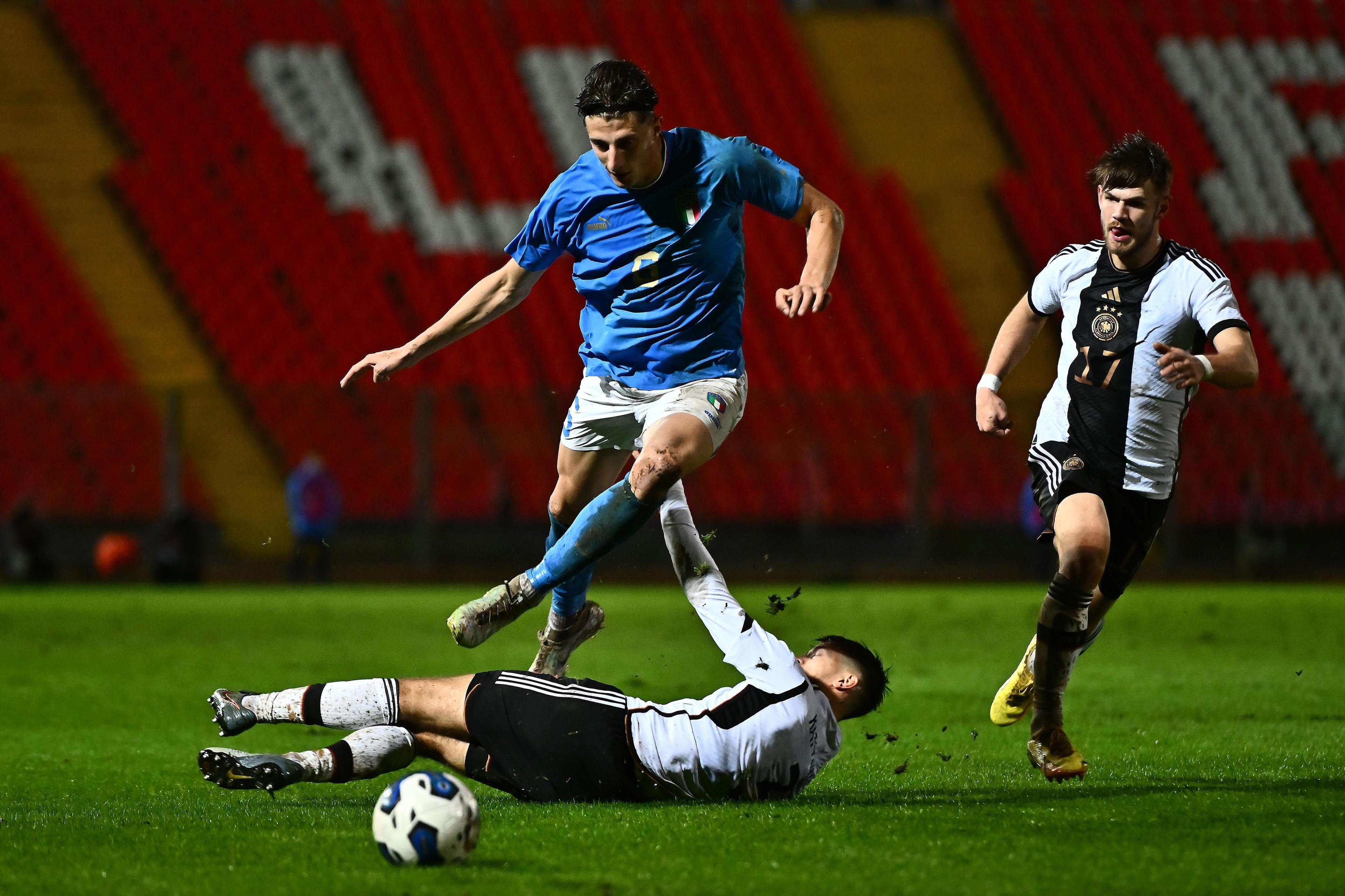 ANCONA, ITALY - NOVEMBER 19: Giorgio Cittadini of Italy U21 in action during the International Friendly match between Italy U21 and Germany U21 at Del Conero Stadium on November 19, 2022 in Ancona, Italy. (Photo by Alessandro Sabattini/Getty Images