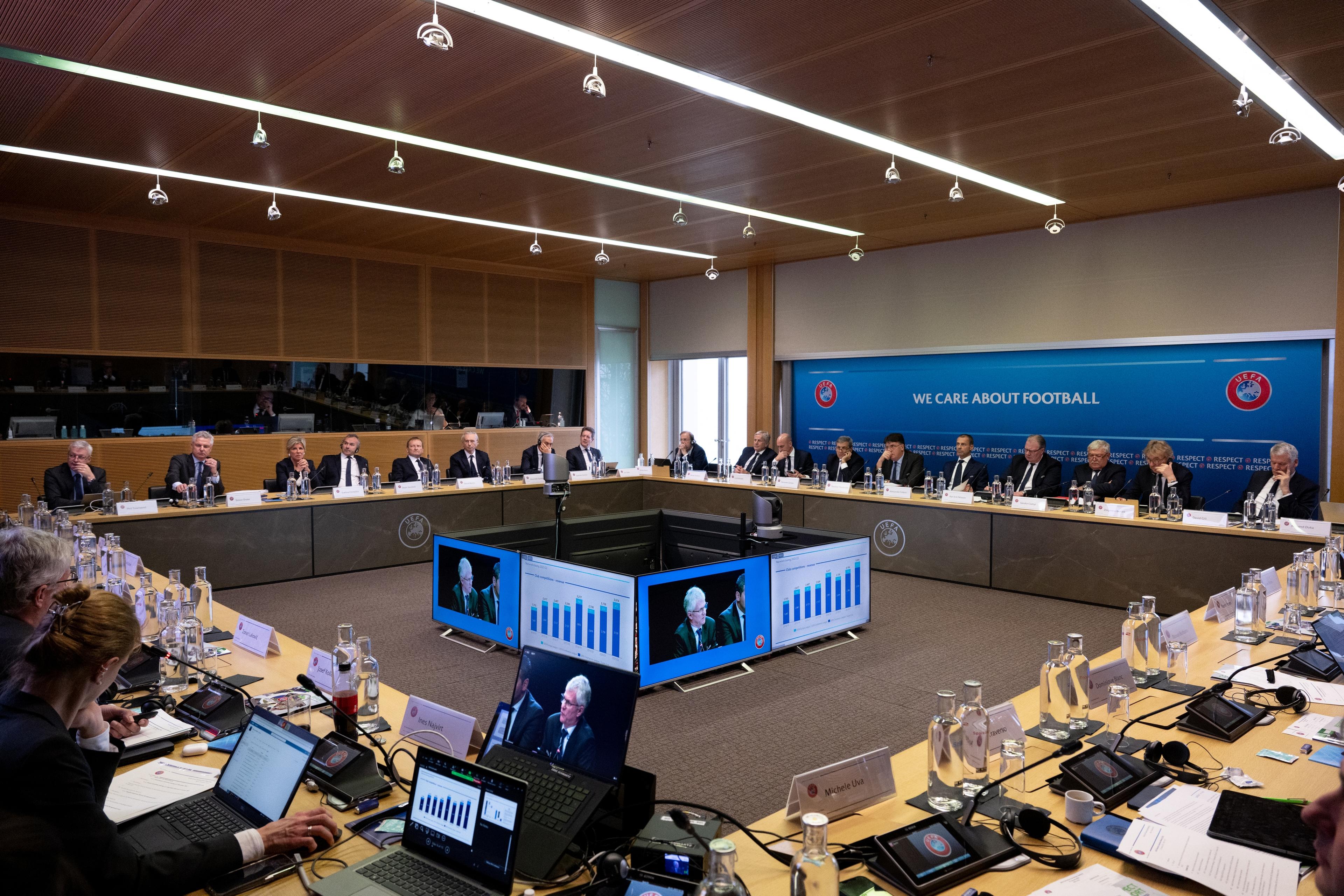 Nyon, Switzerland- January 25th: UEFA Executive Committee Meeting 2023 at the UEFA Headquarters, The House of the European Football, on January 25th 2023. (Photo by Kristian Skeie - UEFA/UEFA via Getty Images)
