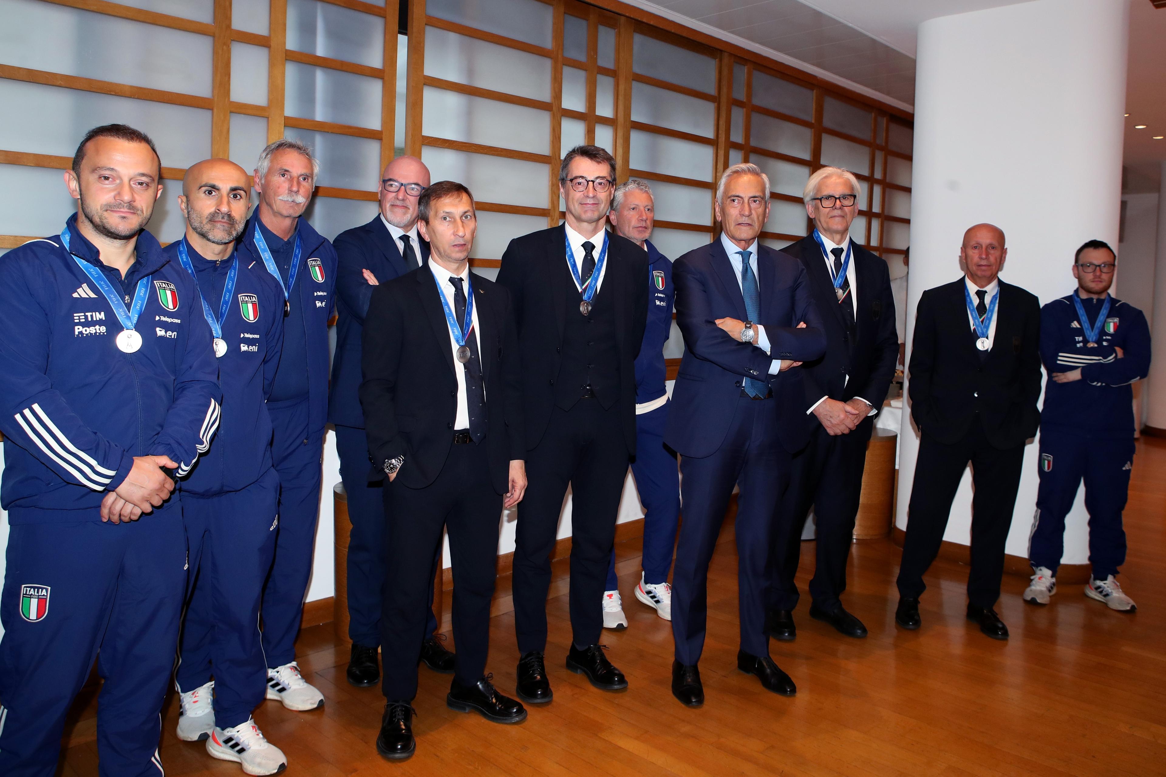 ROME, ITALY - JUNE 13: Under 20 National Team returns to Italy on June 13, 2023 in Rome, Italy. (Photo by Paolo Bruno/Getty Images)