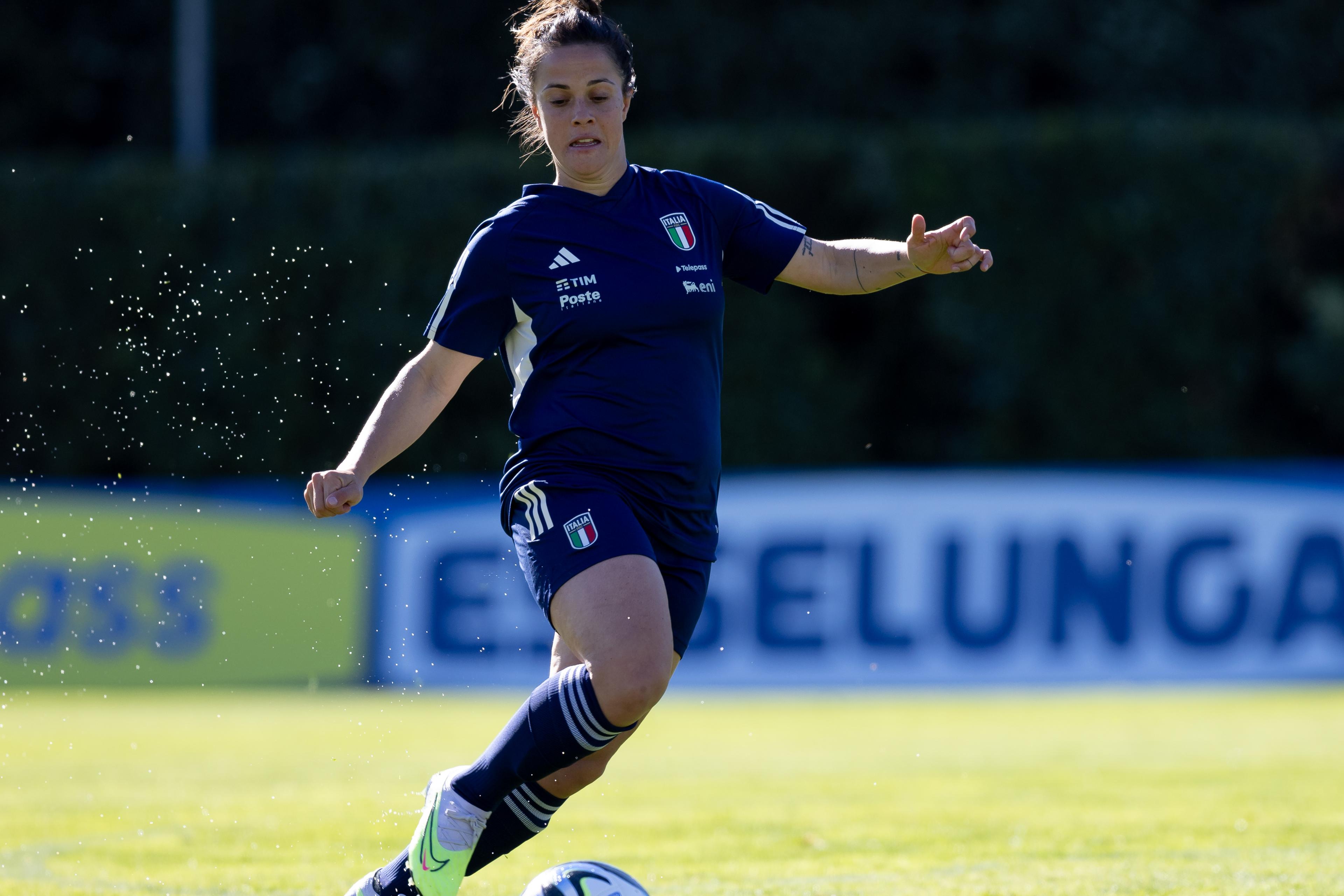 FLORENCE, ITALY - APRIL 03: Flaminia Simonetti of Italy  during the Italy Women Training Session at Centro Tecnico Federale di Coverciano on April 03, 2023 in Florence, Italy. (Photo by Emmanuele Ciancaglini/Getty Images)