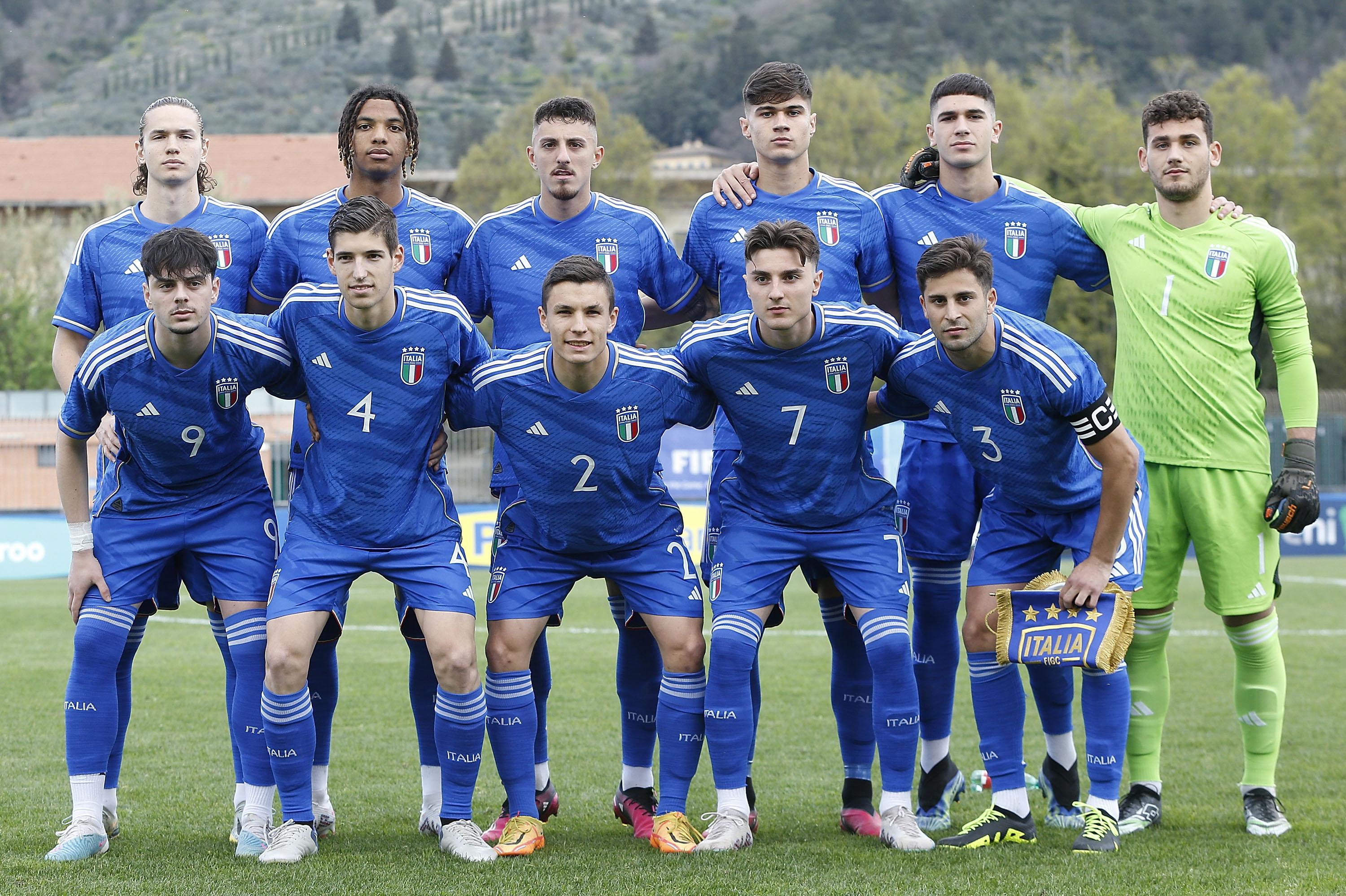 PRATO, ITALY - MARCH 27: Italy u20 poses during the U20 international friendly match between Italy and Germany at Stadio Lungobisenzio on March 27, 2023 in Prato, Italy. (Photo by Gabriele Maltinti/Getty Images)