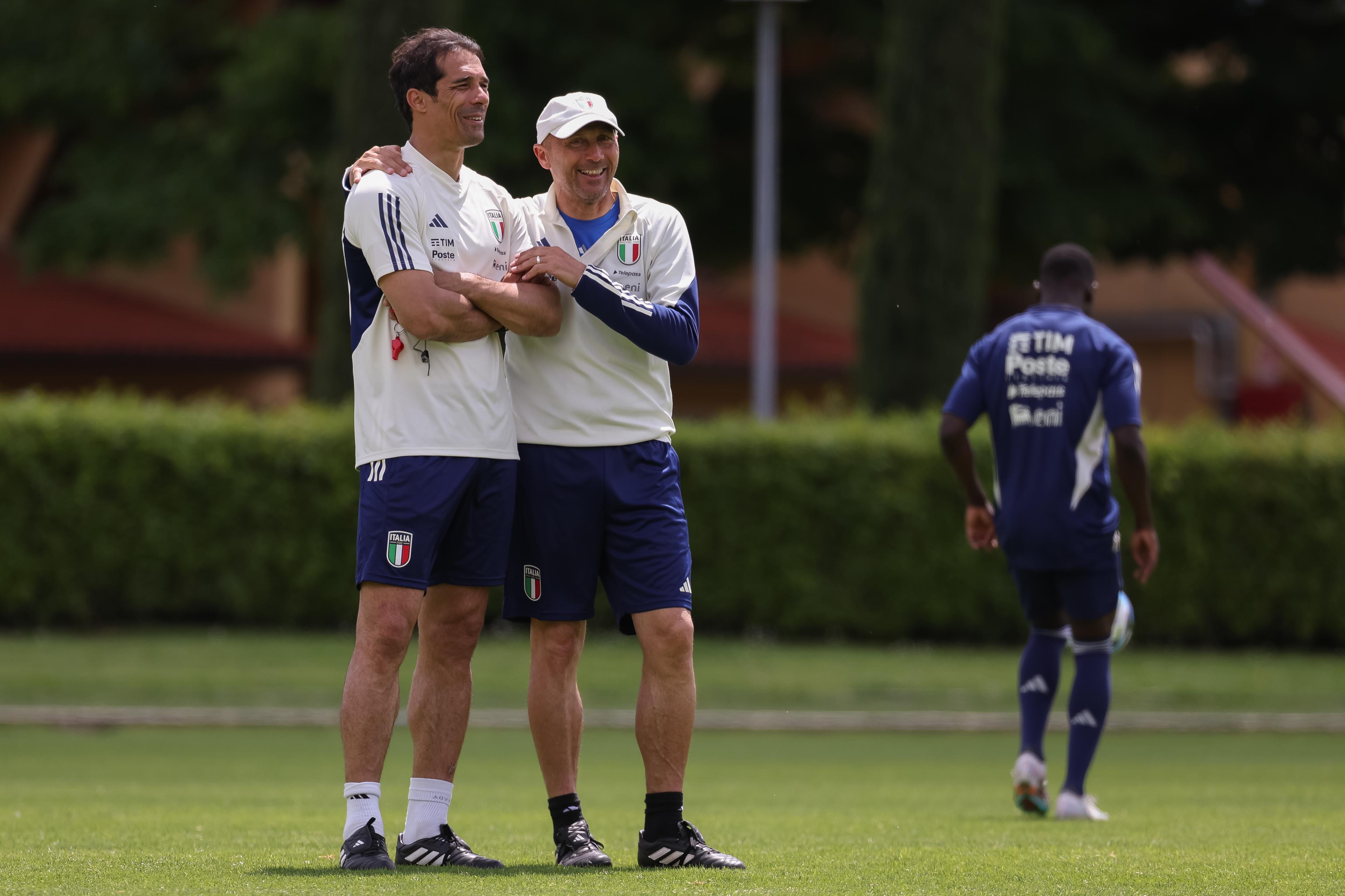 FLORENCE, ITALY - MAY 13: Italy U17 Training Session at Centro Tecnico Federale di Coverciano on May 13, 2023 in Florence, Italy. (Photo by Emmanuele Ciancaglini/Getty Images)