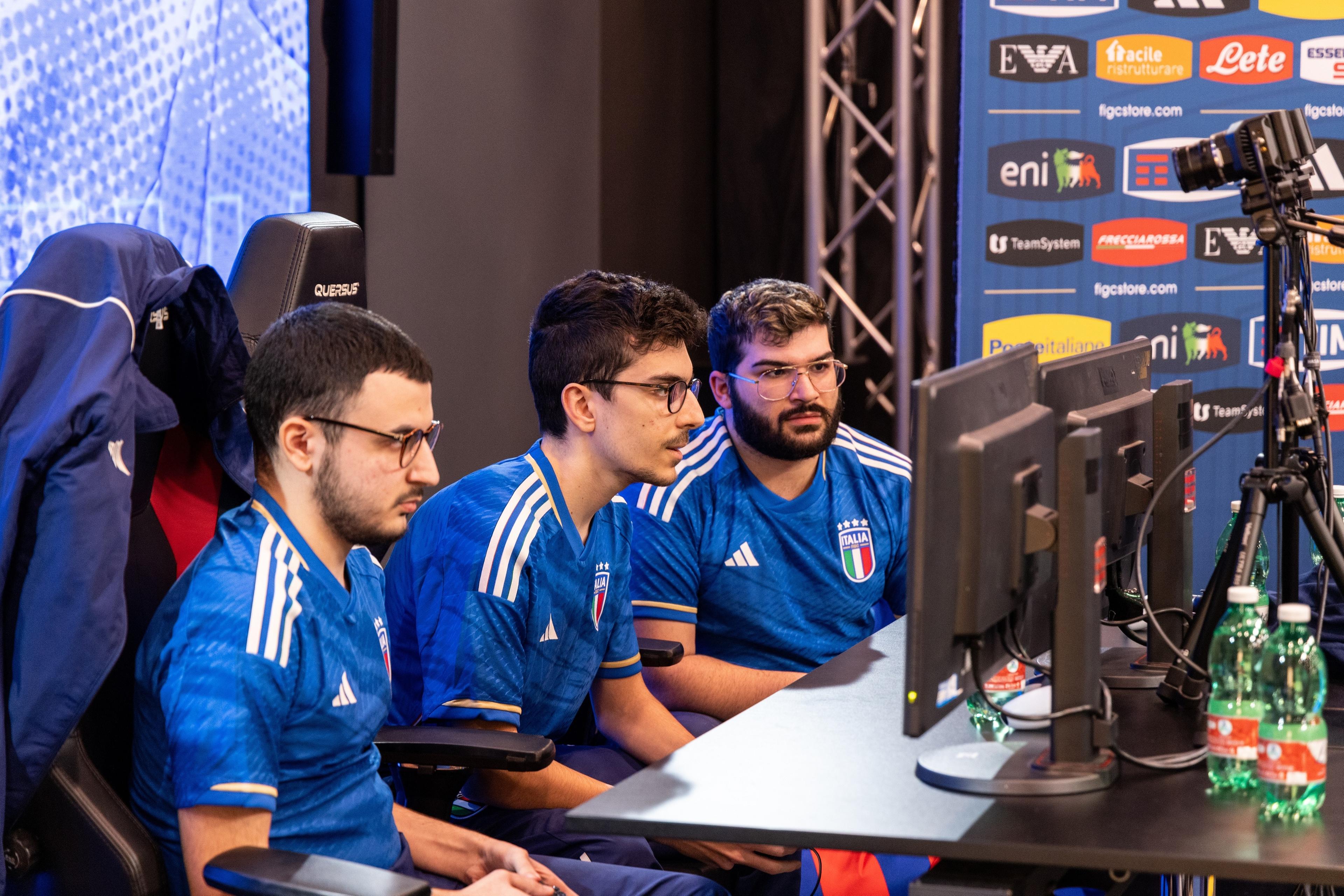 ROME, ITALY - JANUARY 27: Italian gamers pose during the FIFA world Championship at TIM headquarter on January 27, 2023 in Rome, Italy. (Photo by Ernesto S. Ruscio/Getty Images)