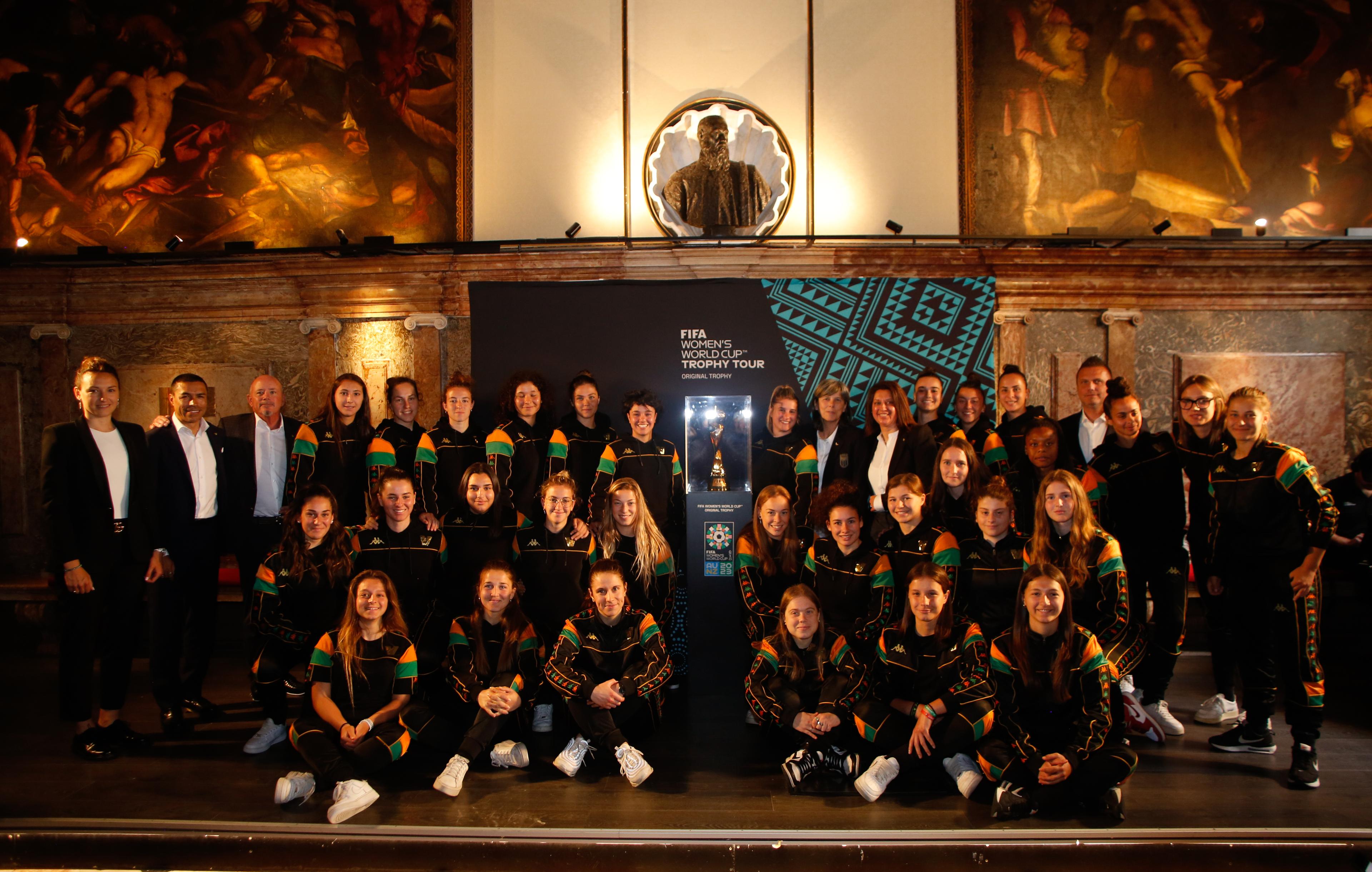 VENICE, ITALY - MAY 16: Venezia FC at the presentation of the trophy on May 16, 2023 in Venice, Italy. (Photo by Timothy Rogers/Getty Images)