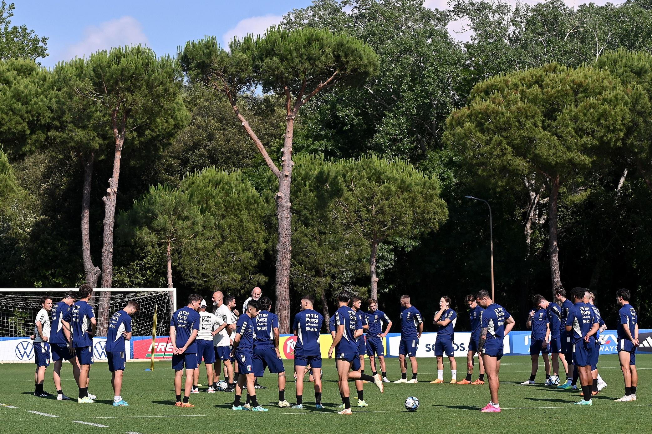 TIRRENIA, ITALY - JUNE 07: during the Italy U21 Training Session on June 07, 2023 in Tirrenia, Italy. (Photo by Alessandro Sabattini/Getty Images)