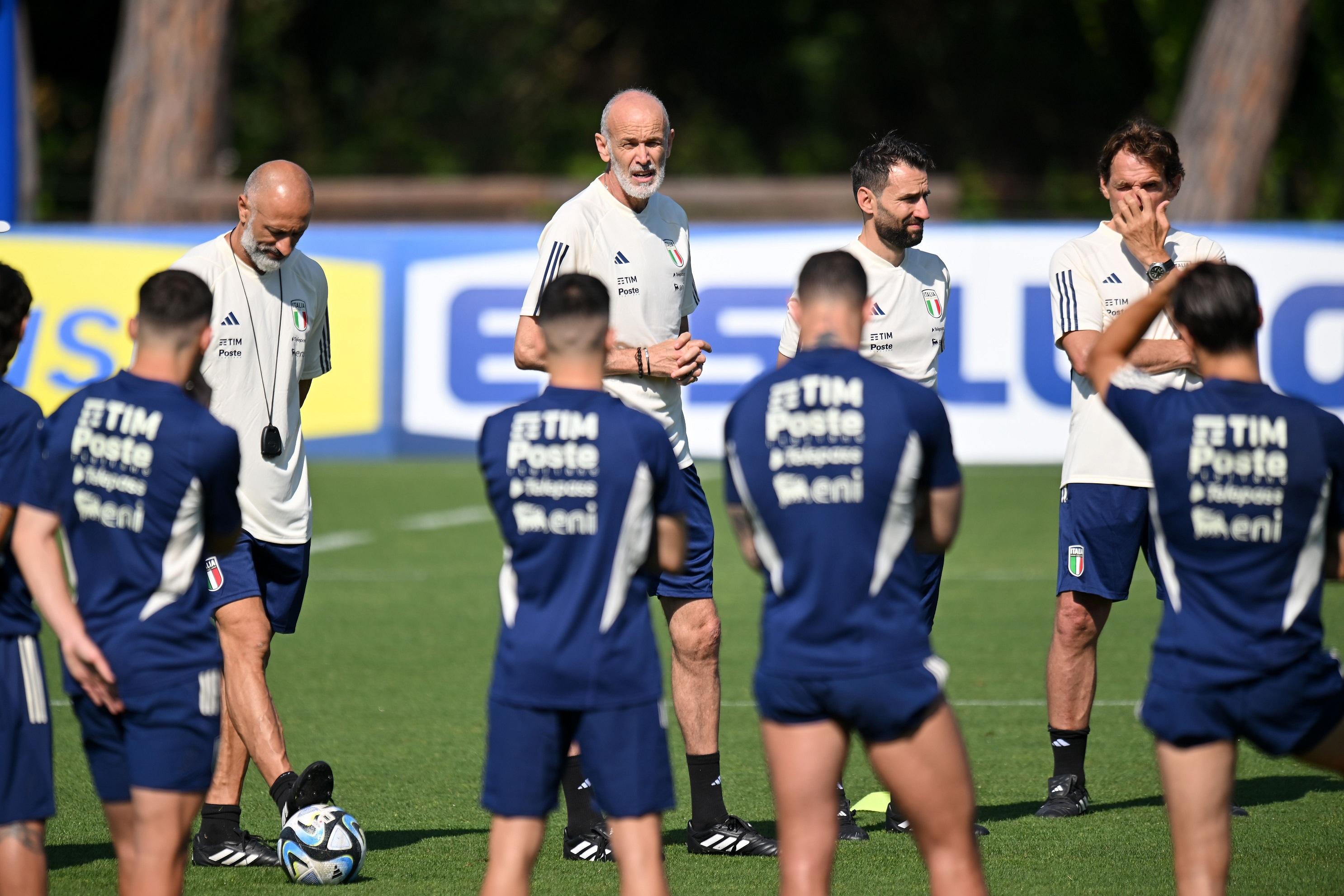 TIRRENIA, ITALY - JUNE 07: during the Italy U21 Training Session on June 07, 2023 in Tirrenia, Italy. (Photo by Alessandro Sabattini/Getty Images)