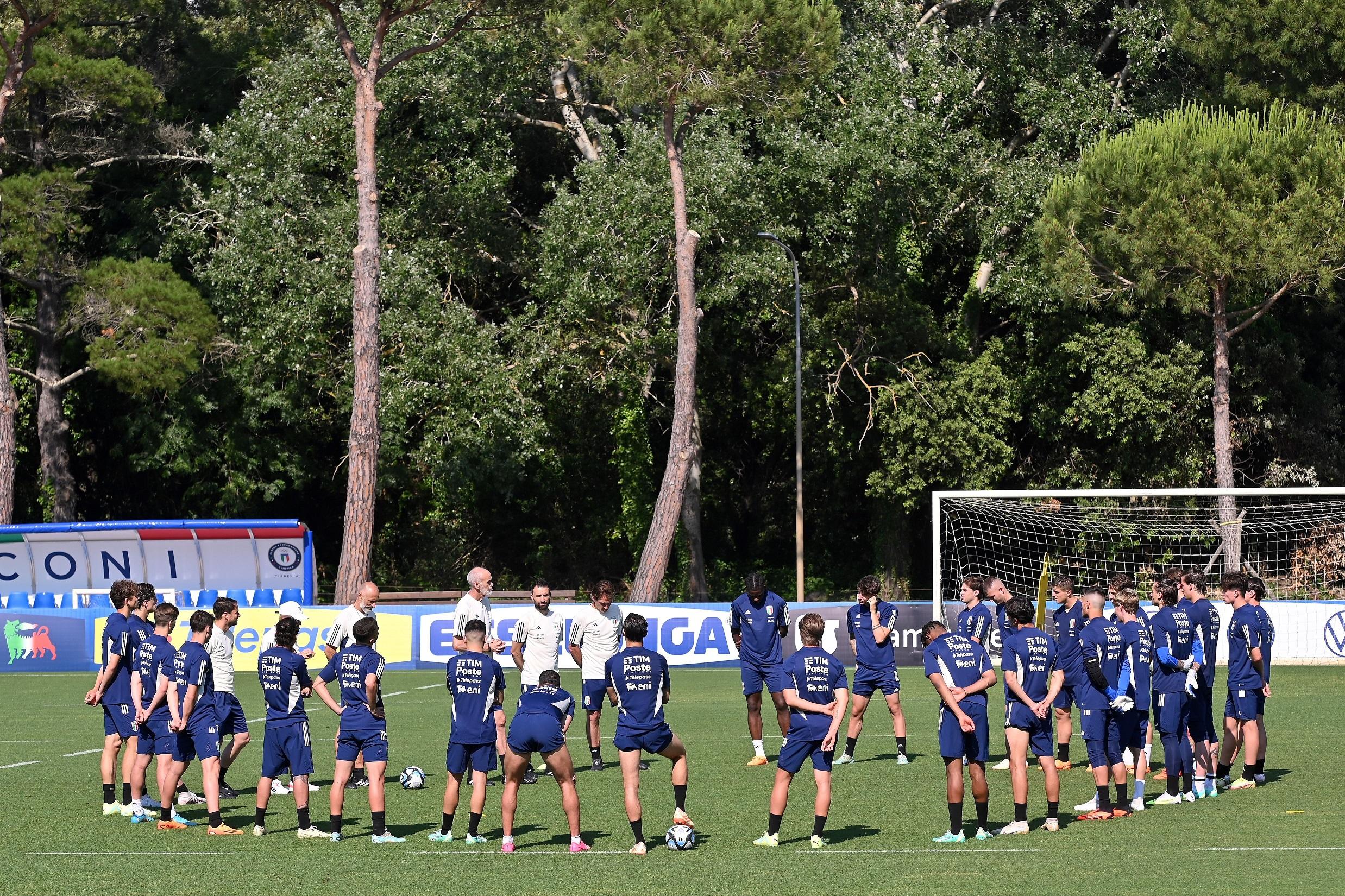 TIRRENIA, ITALY - JUNE 07: during the Italy U21 Training Session on June 07, 2023 in Tirrenia, Italy. (Photo by Alessandro Sabattini/Getty Images)