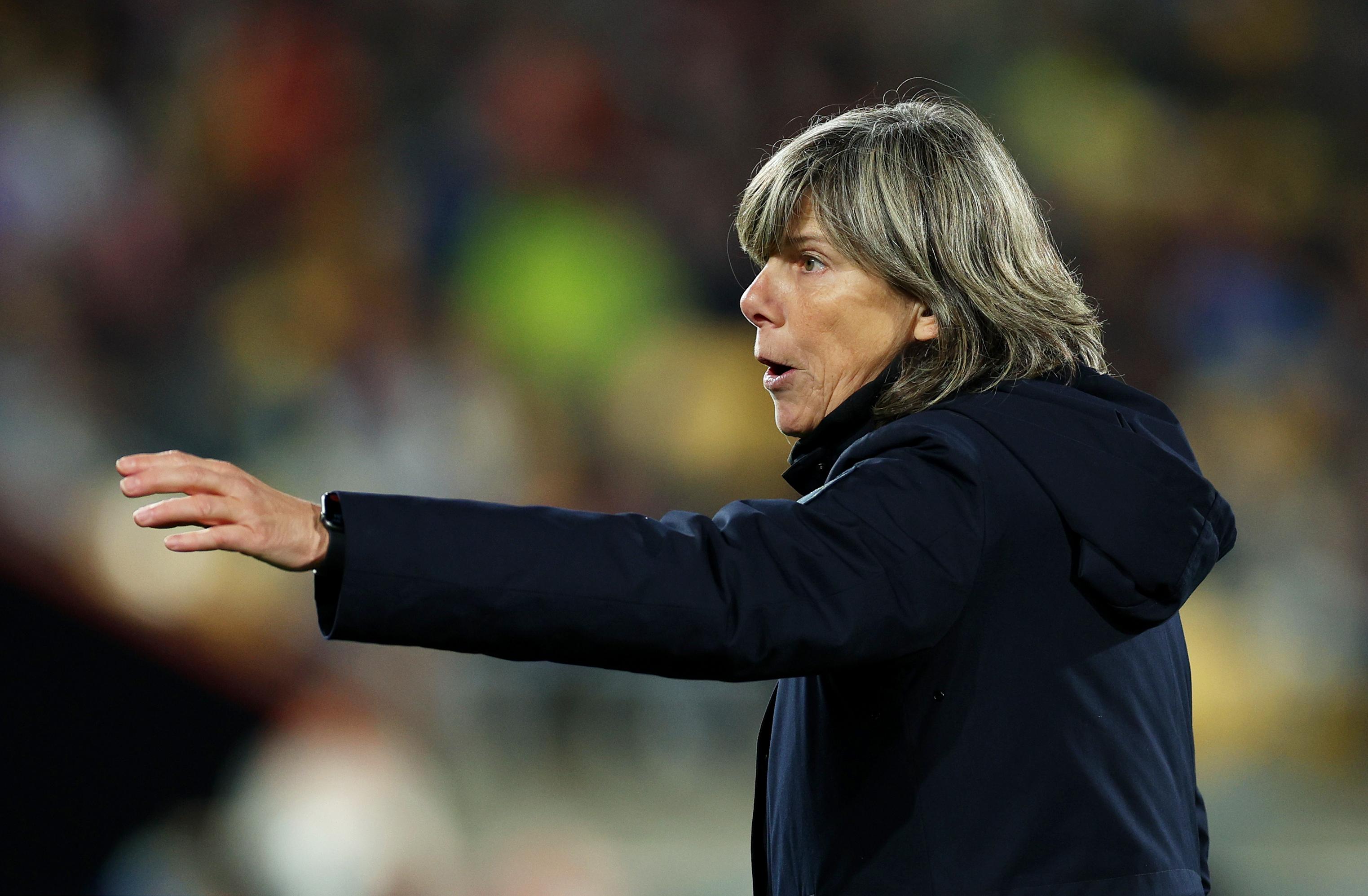 WELLINGTON, NEW ZEALAND - JULY 29: Milena Bertolini, Head Coach of Italy, reacts during the FIFA Women's World Cup Australia & New Zealand 2023 Group G match between Sweden and Italy at Wellington Regional Stadium on July 29, 2023 in Wellington / Te Whanganui-a-Tara, New Zealand. (Photo by Hagen Hopkins - FIFA/FIFA via Getty Images)