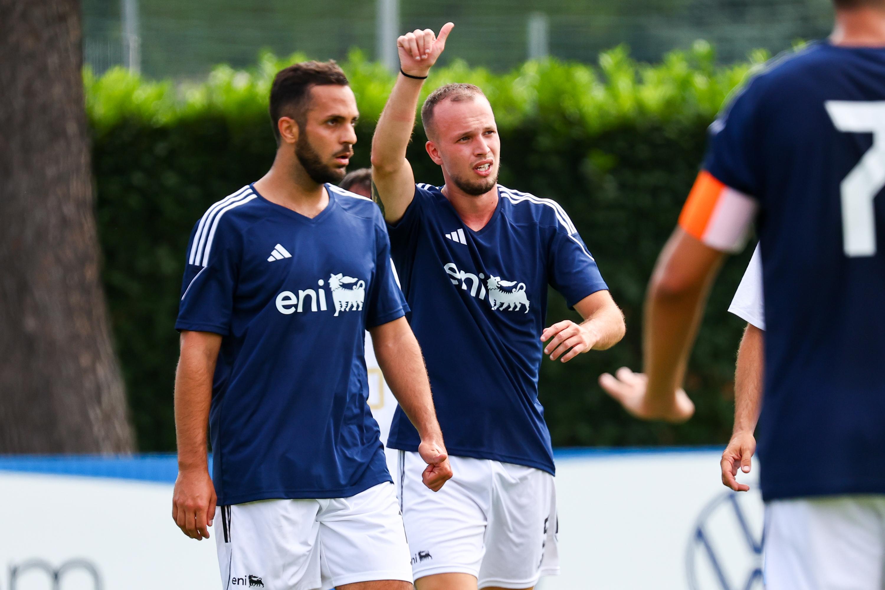 FLORENCE, ITALY - SEPTEMBER 16: Players in action during the Partners Cup at Centro Tecnico Federale di Coverciano on September 16, 2023 in Florence, Italy. (Photo by Luca Amedeo Bizzarri/Getty Images)
