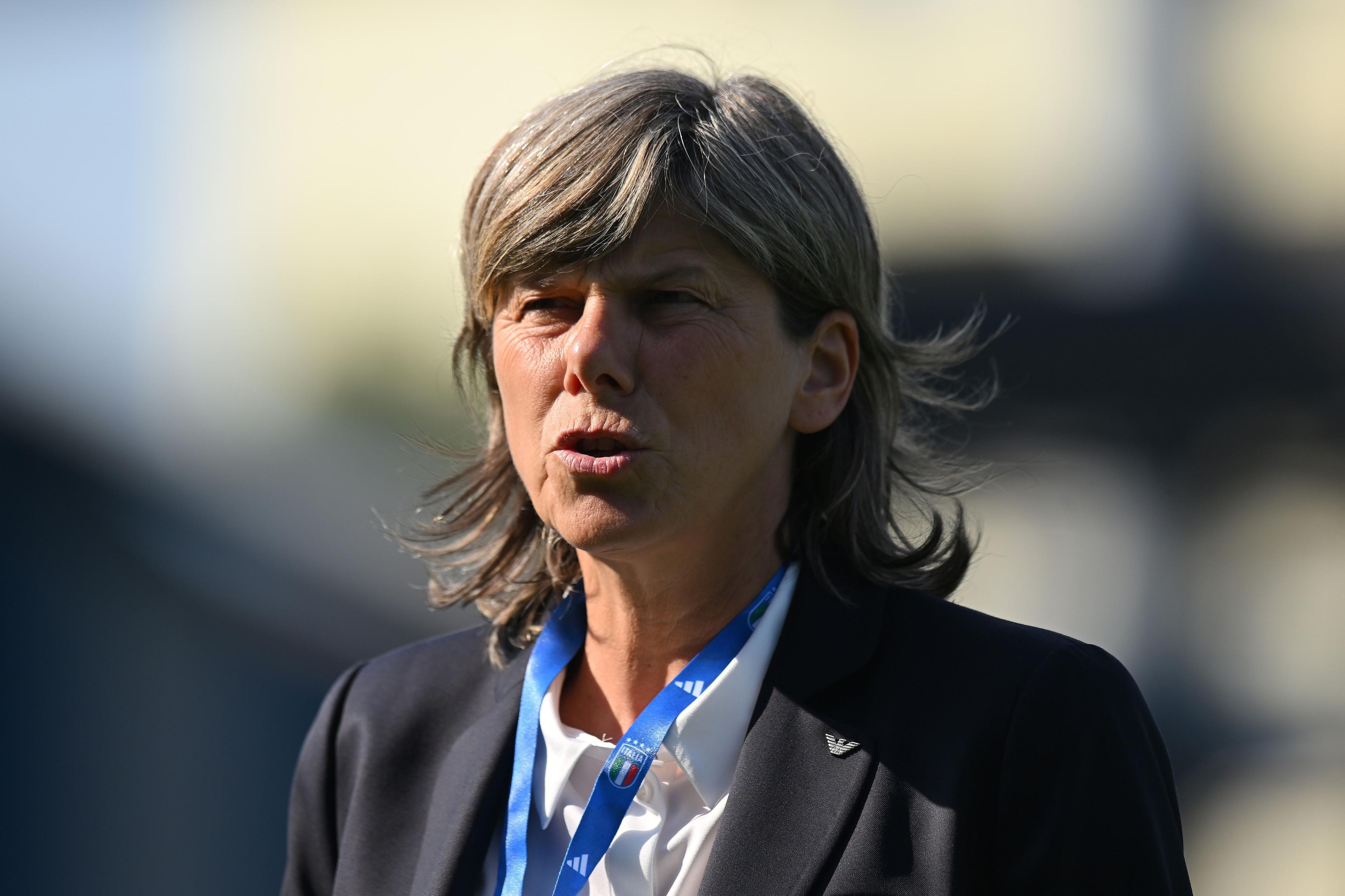 FERRARA, ITALY - JULY 01: Milena Bertolini head coach of Italy looks on during the Women´s International Friendly match between Italy and Morocco at Stadio Paolo Mazza on July 01, 2023 in Ferrara, Italy. (Photo by Alessandro Sabattini/Getty Images)