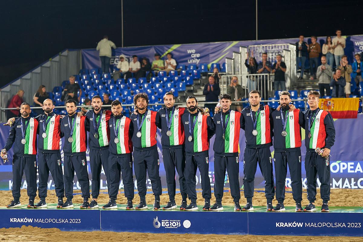 during day five of European Olympic Games 2023 at Tarnow Beach Arena on July 01, 2023 in Tarnow, Poland. (Photo by Jose Manuel Alvarez / BSWW)