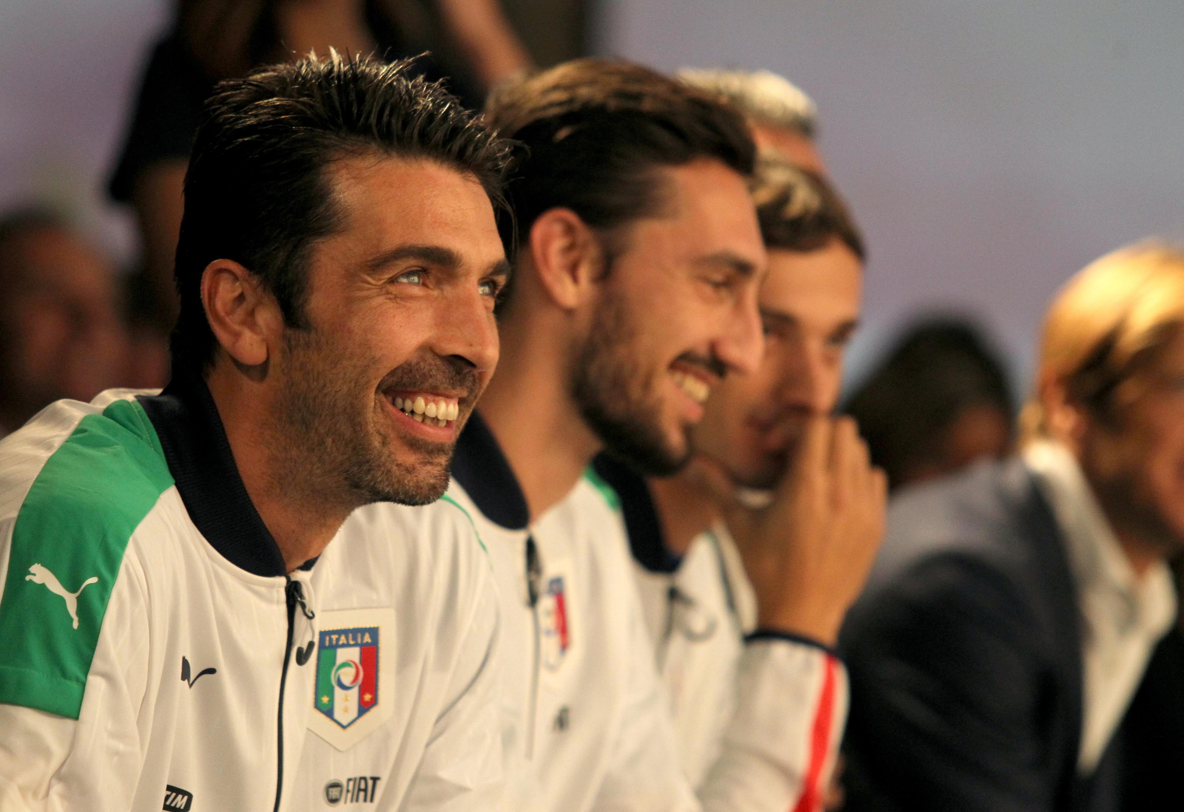 FLORENCE, ITALY - NOVEMBER 09: Gianluigi Buffon attends the launch of the new Puma home kit at Palazzo Vecchio on November 9, 2015 in Florence, Italy. (Photo by Paolo Bruno/Getty Images)