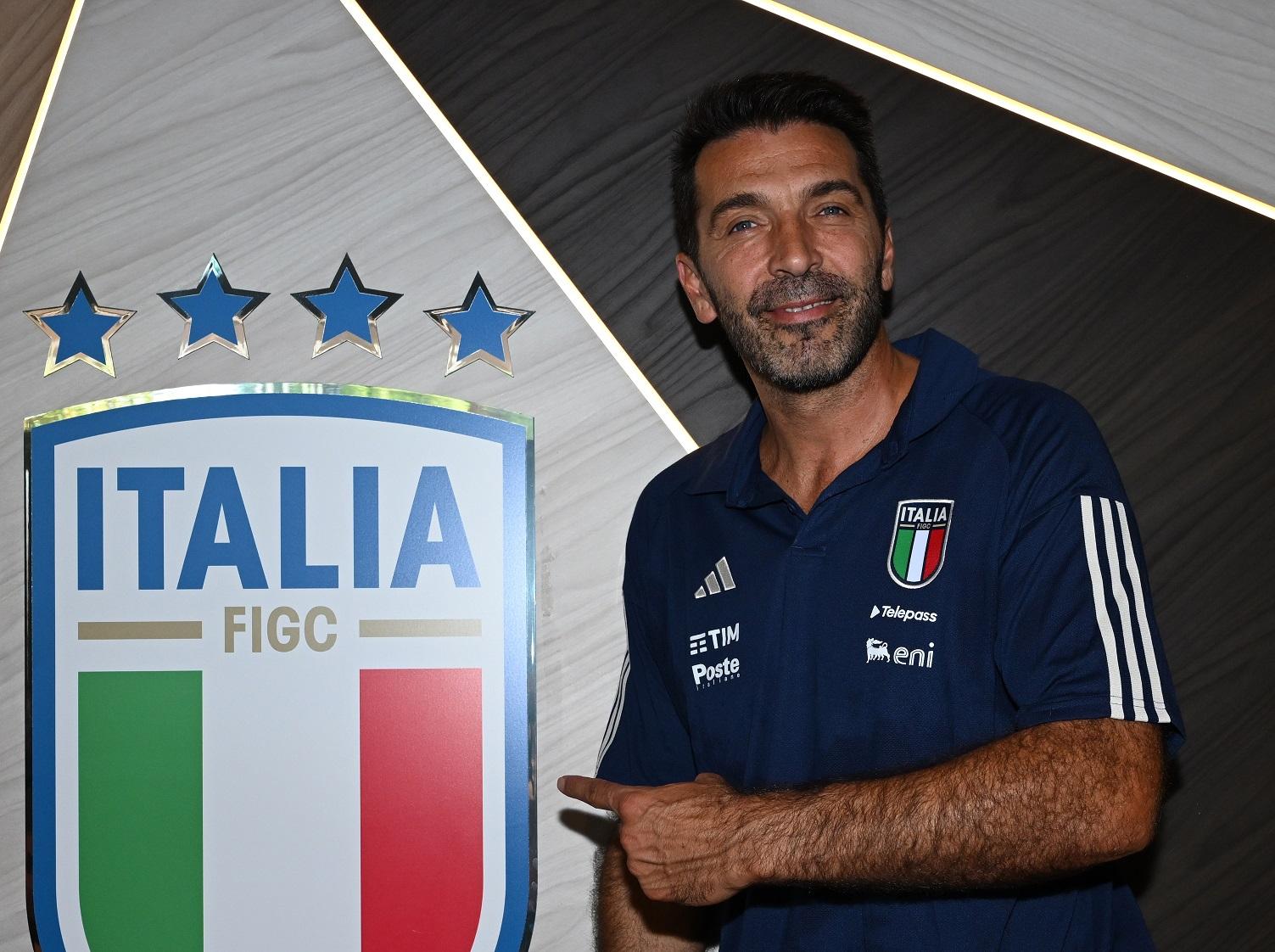 FLORENCE, ITALY - SEPTEMBER 04: Head of Italy Delegation Gianluigi Buffon poses for a photo at Centro Tecnico Federale di Coverciano on September 04, 2023 in Florence, Italy. (Photo by Claudio Villa/Getty Images)